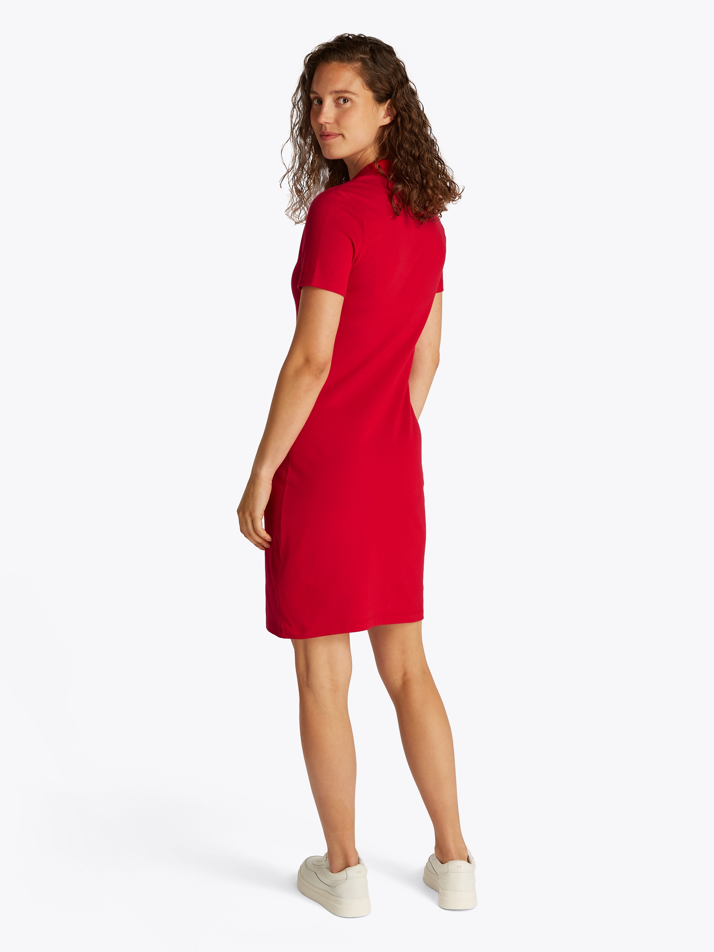 Tommy Hilfiger Polokleid »SLIM OPEN NK POLO DRESS SS«, mit gestickter Tommy Hilfiger Flagge
