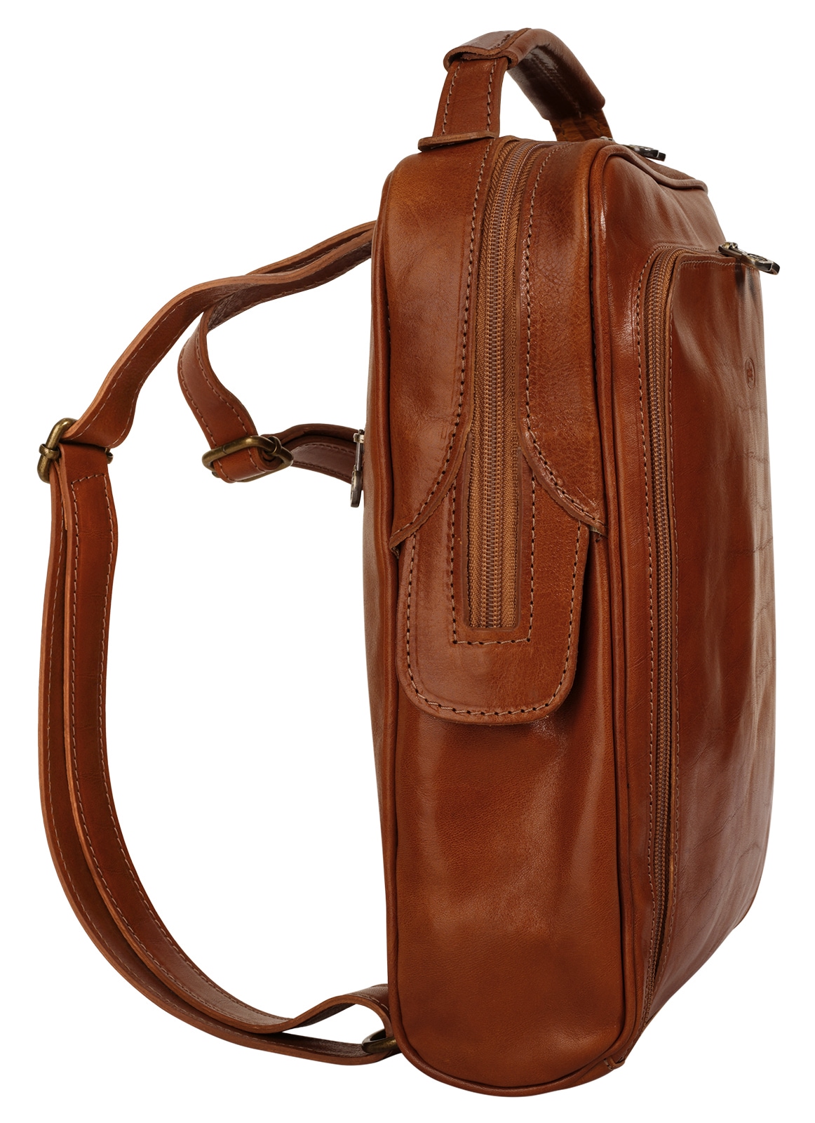 Piké Cityrucksack echt Leder, Made in Italy