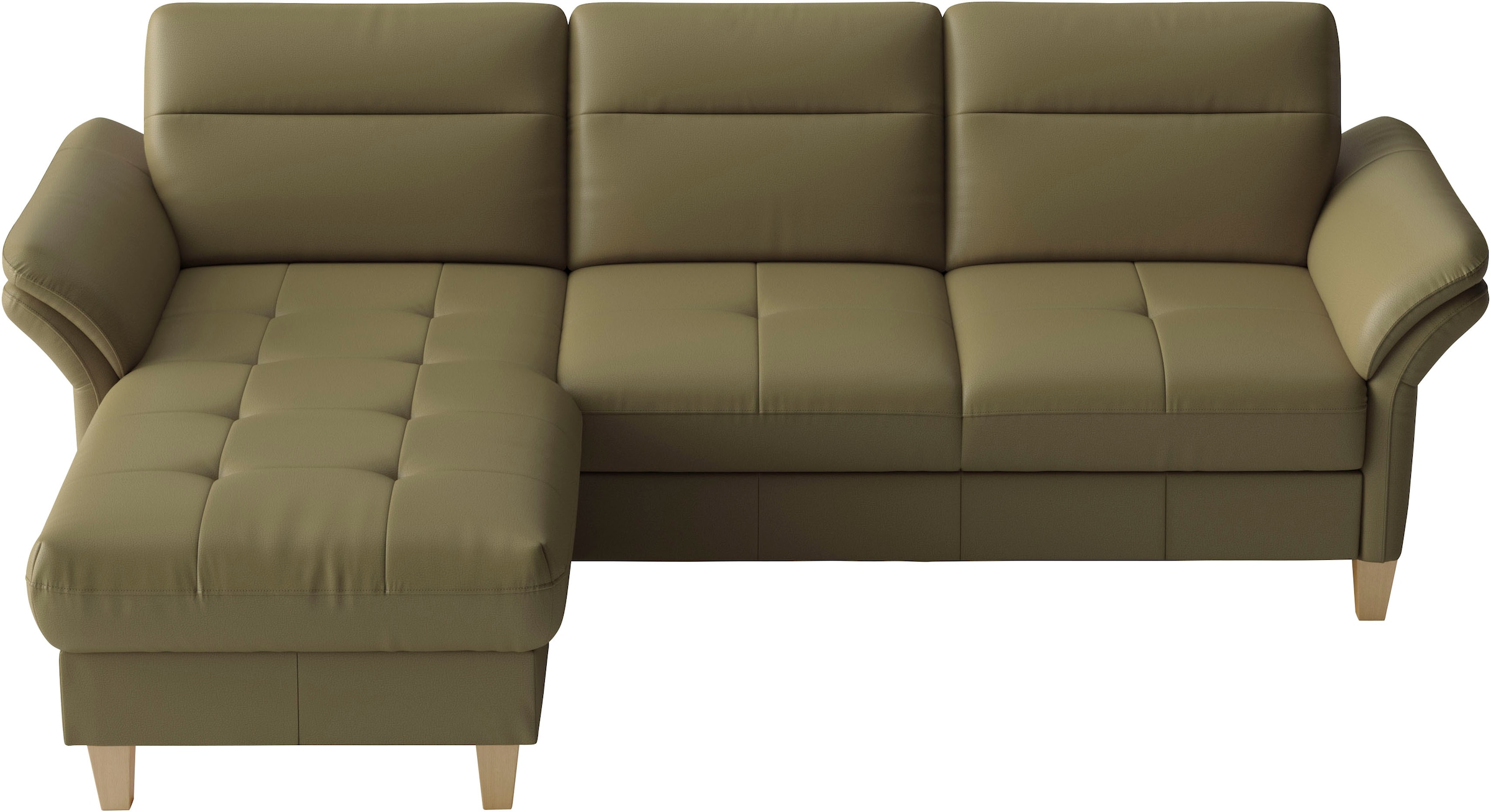sit&more Ecksofa »Pamela L-Form, Leder, B: 218 und 230 cm« optional Armteilverstellung, Schlaffunktion & Bettkasten