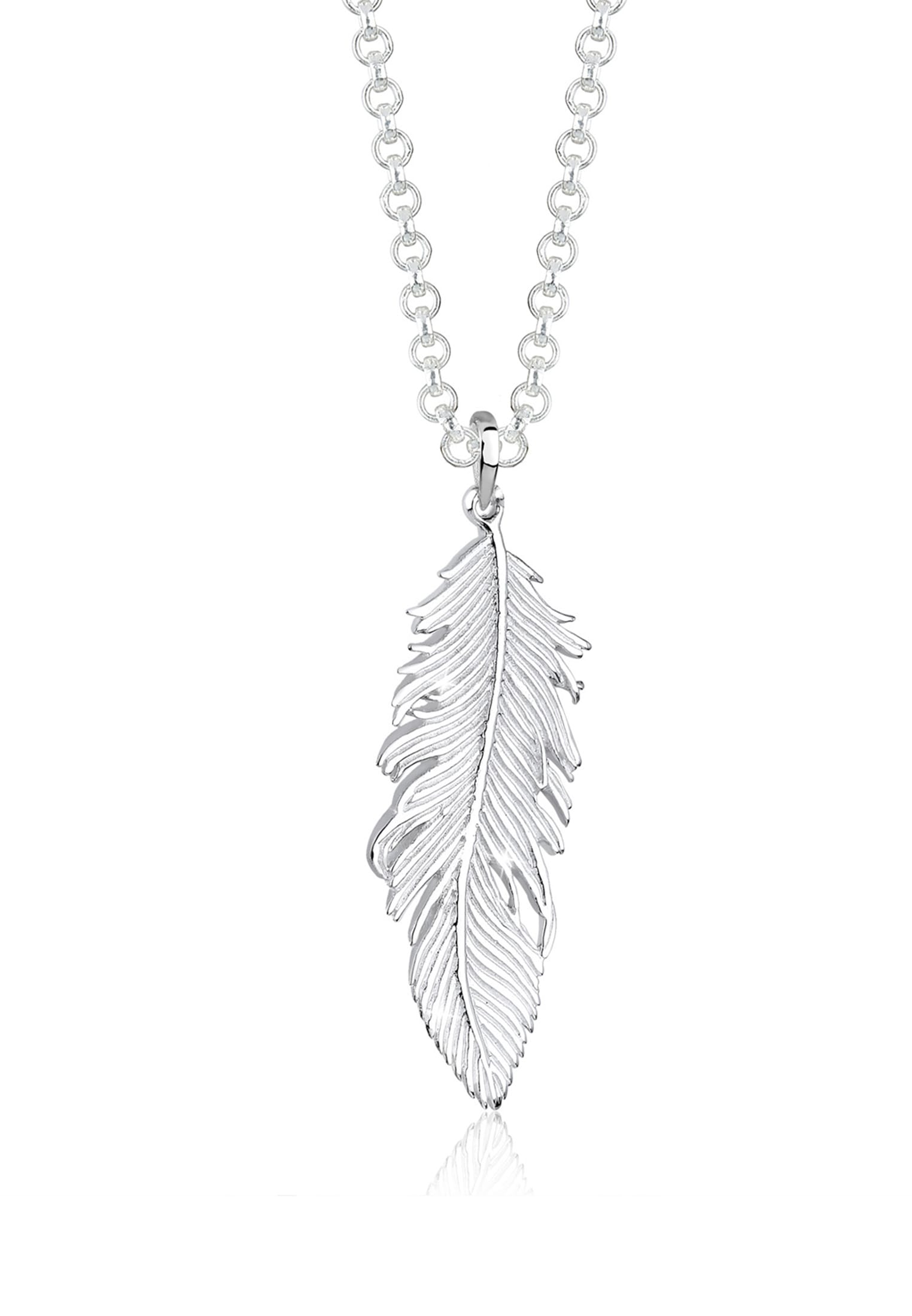 Elli Lange Kette »Halskette Feder Anhänger Engel Gliederkette 925 Silber«