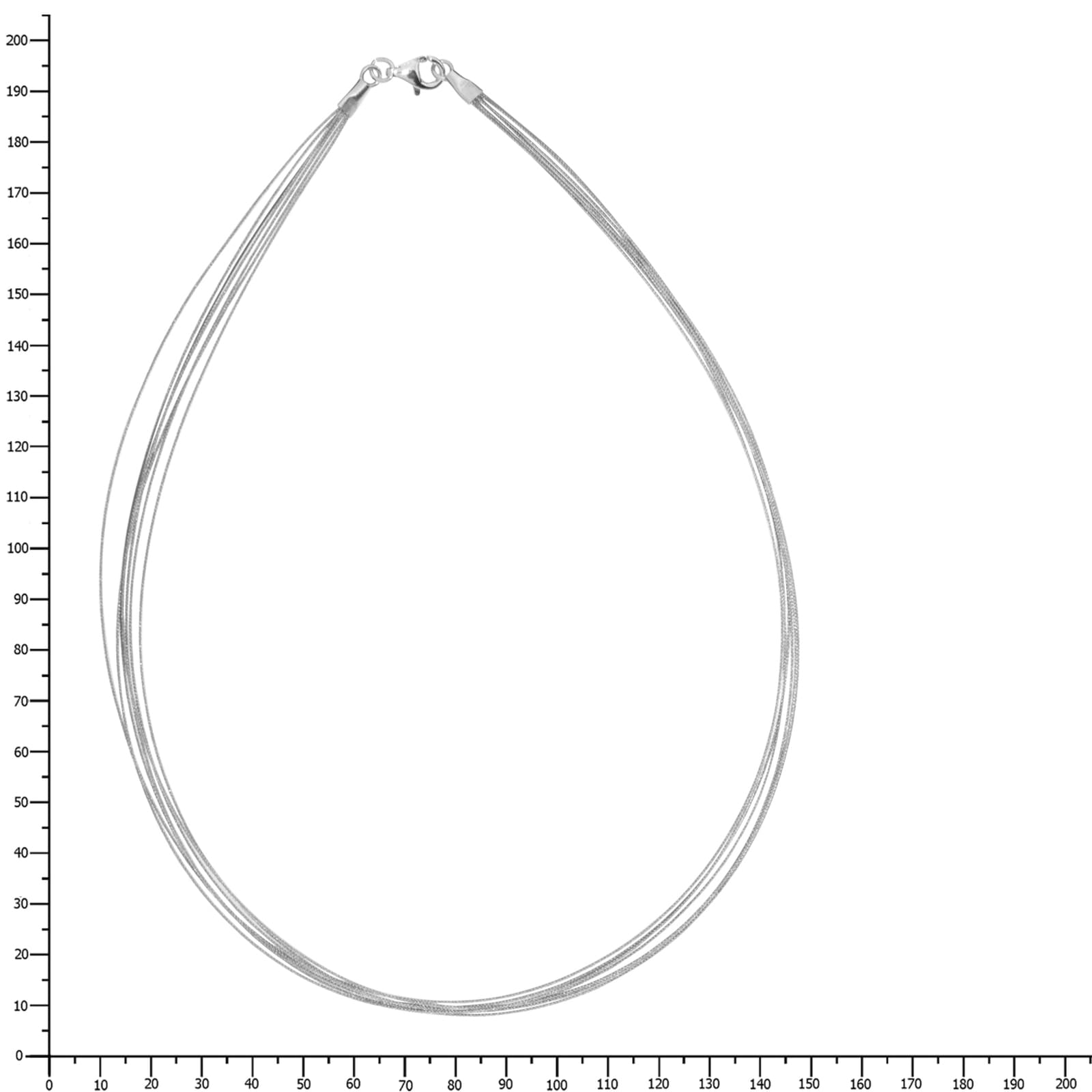 OSTSEE-SCHMUCK Halsreif »- Edelstahl 7-reihig - Edelstahl -,«