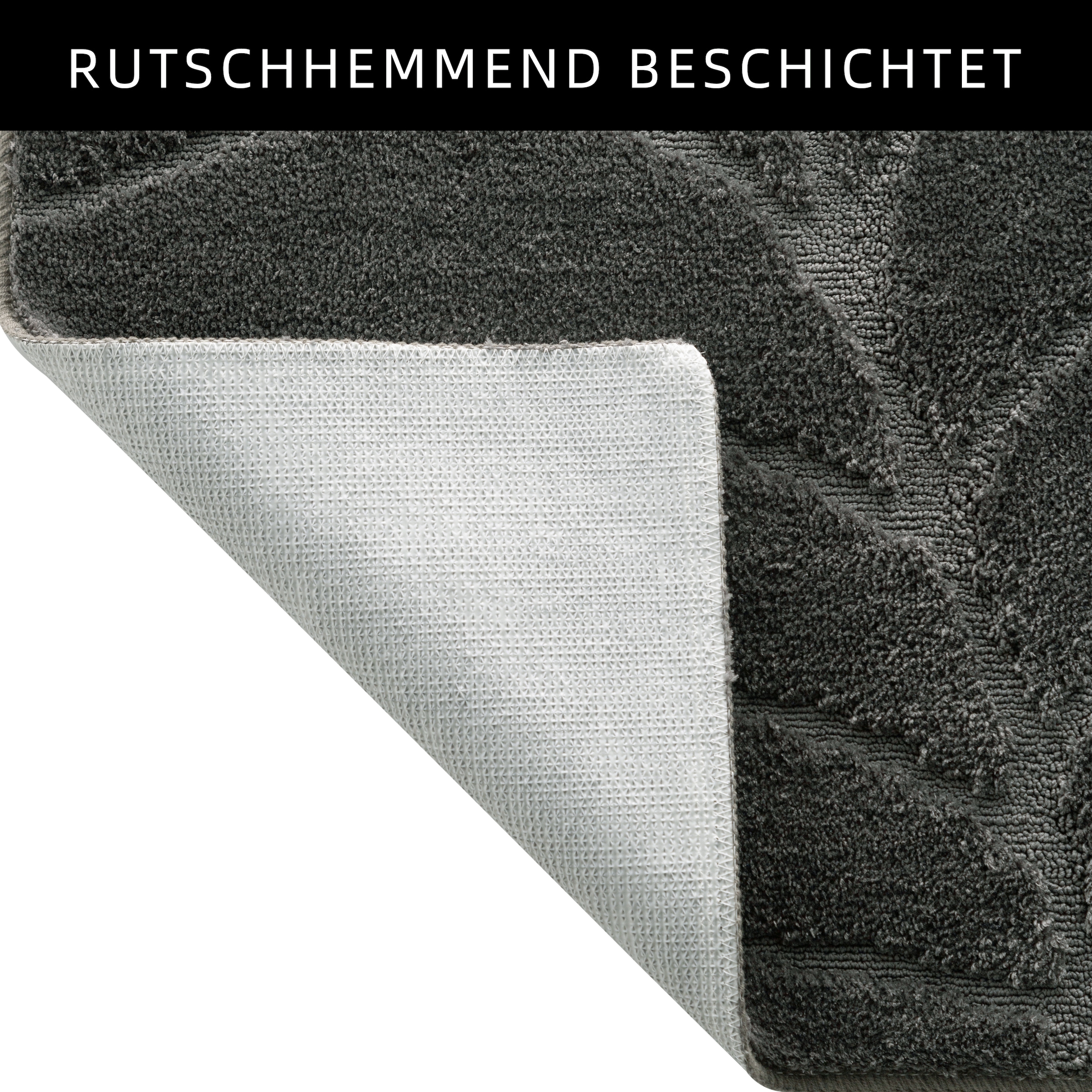 my home Badematte »Epense, Badvorleger, Badezimmer Teppich, Duschvorleger«, rutschhemmend beschichtet, fußbodenheizungsgeeignet-schnell trocknend, Badteppich, Uni Farben, Blätter, Blattstruktur, Hoch-Tief Effekt