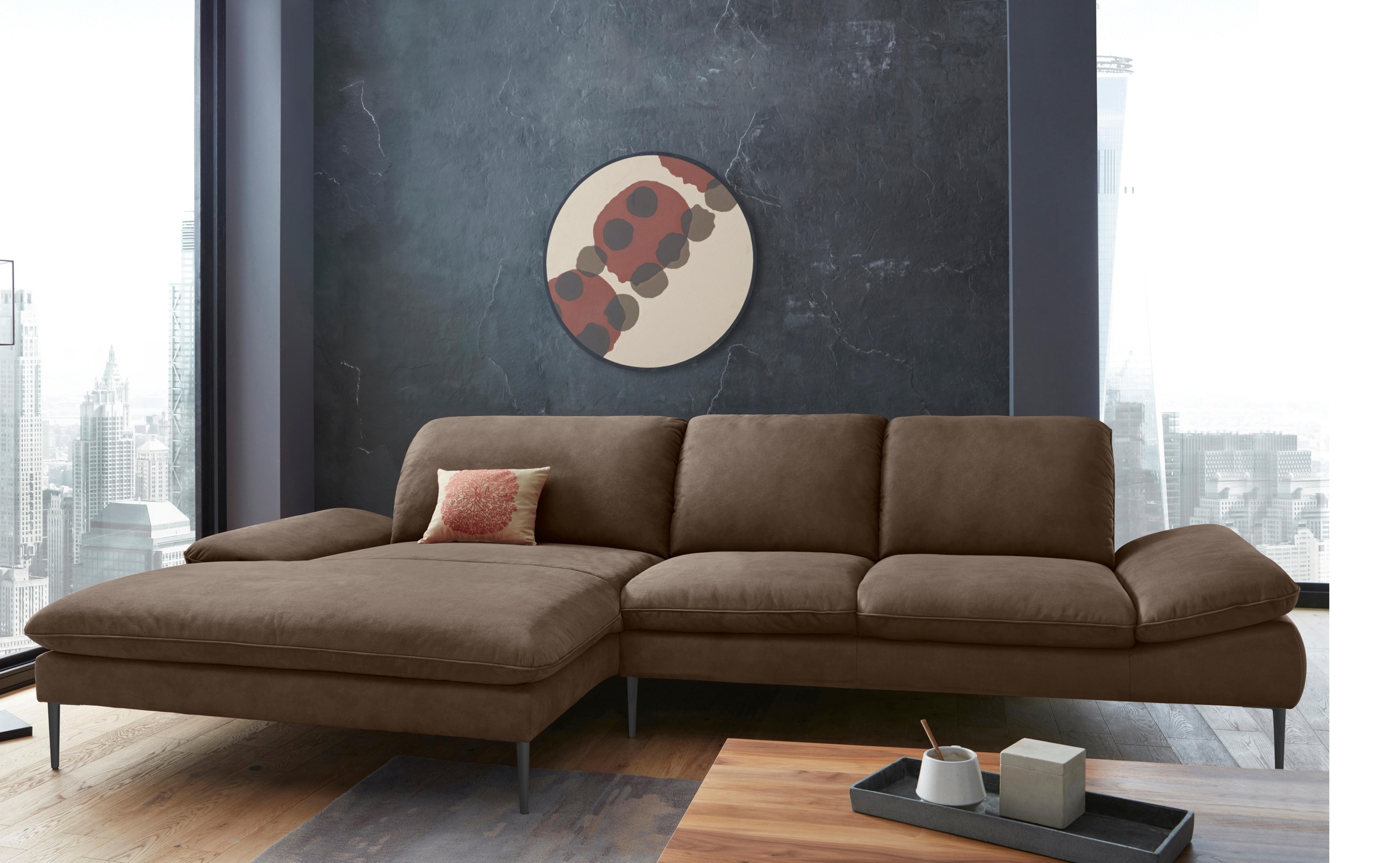W.SCHILLIG Ecksofa »enjoy&MORE«, mit Sitztiefenverstellung, Füße schwarz pulverbeschichtet, Breite 340 cm