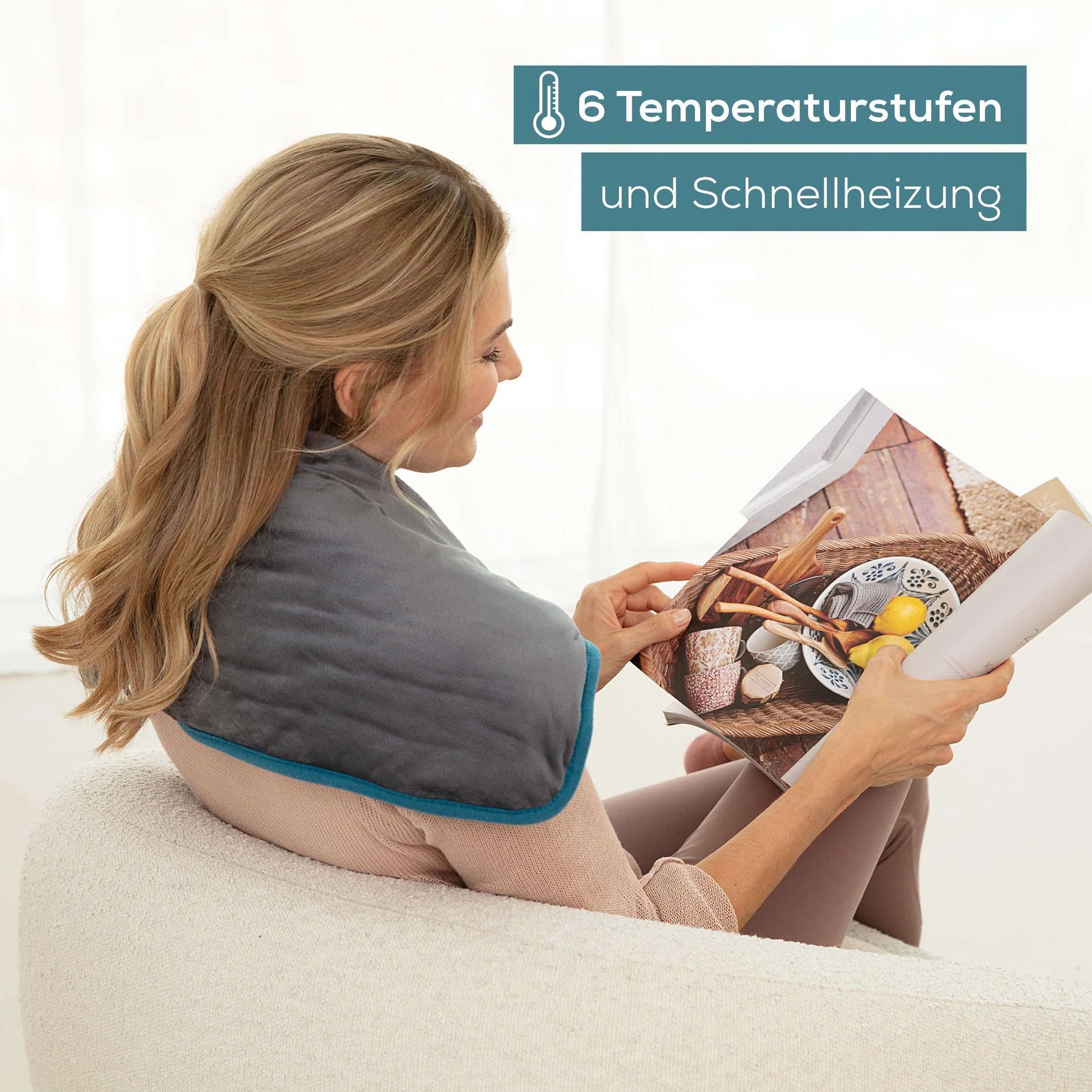 BEURER Heizkissen »HK 145 Cosy Weight Green Planet, umarmende Wärme«, anschmiegsames Wärmekissen mit Glasperlenfüllung