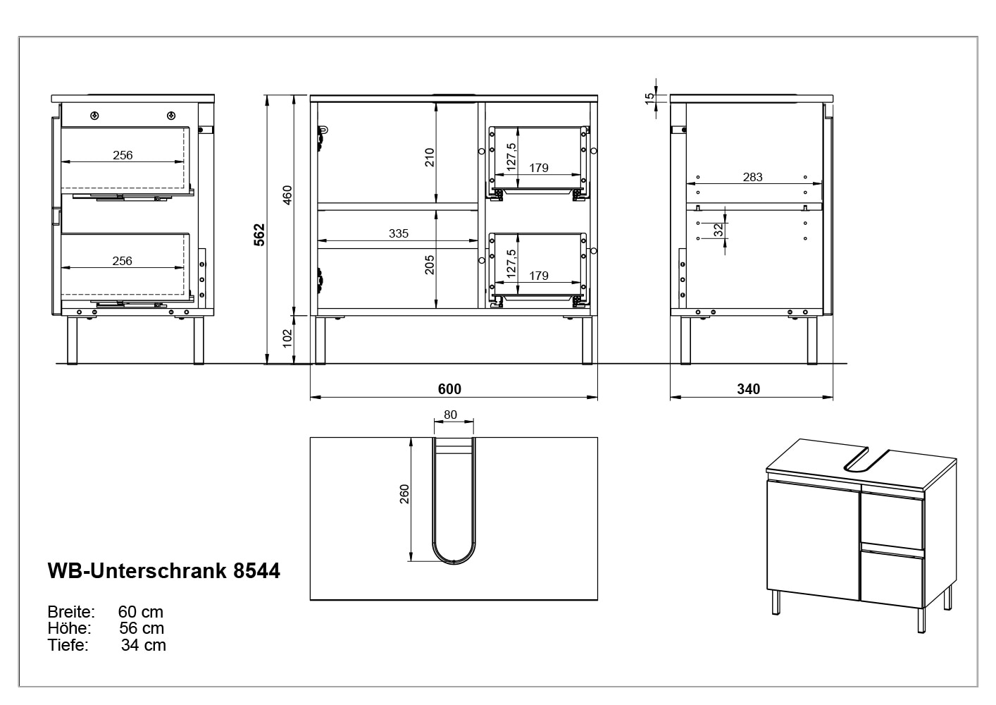 GERMANIA Badmöbel-Set »Scantic«, (2 St.), mehrteiliges Set mit kleinem Waschbeckenunterschrank