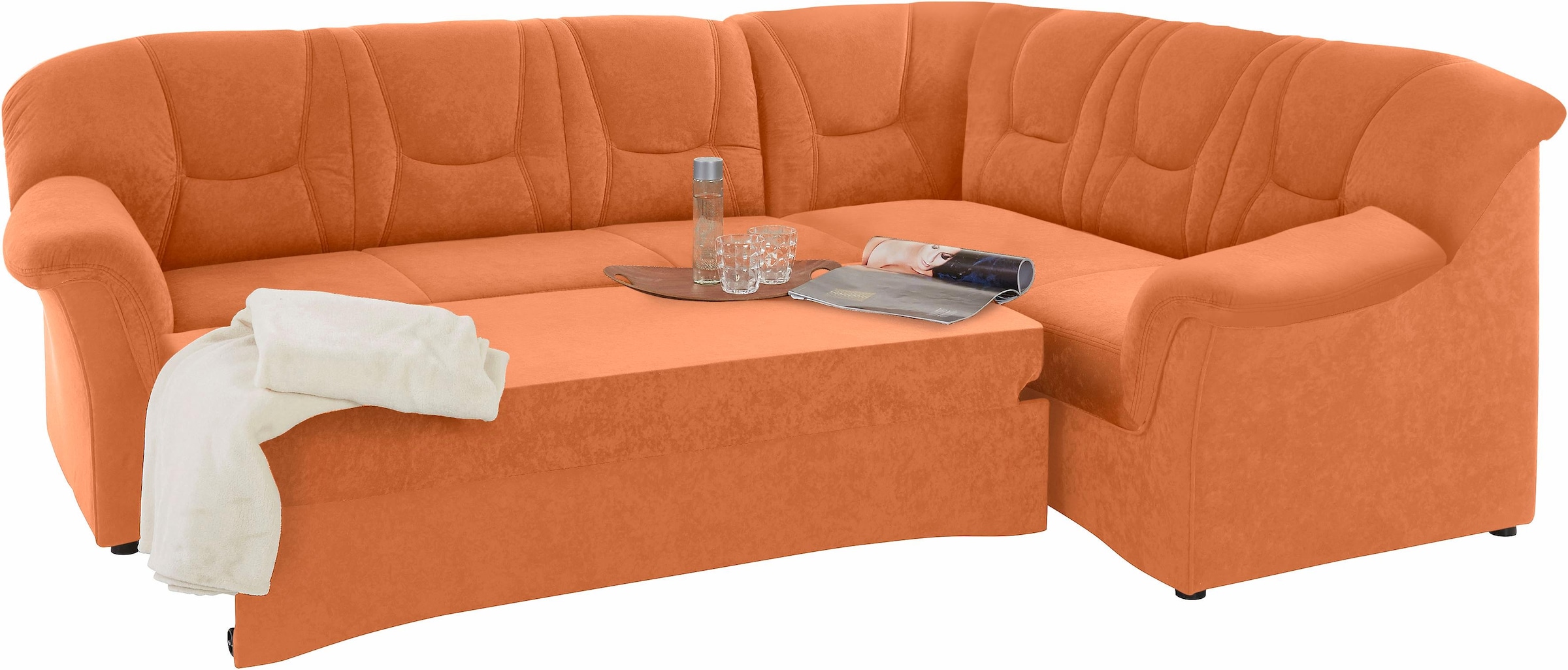 DOMO collection Ecksofa »Sarafina zeitlos und komfortabel, optional mit Federkern, L-Form«, wahlweise mit Bettfunktion