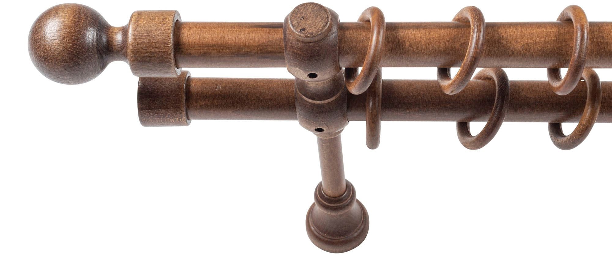 SN DECO GROUP Gardinenstange »Giro« 2 läufig-läufig Fixmaß 28 mm, Holz, verschiedene Längen und Farben, Komplettset