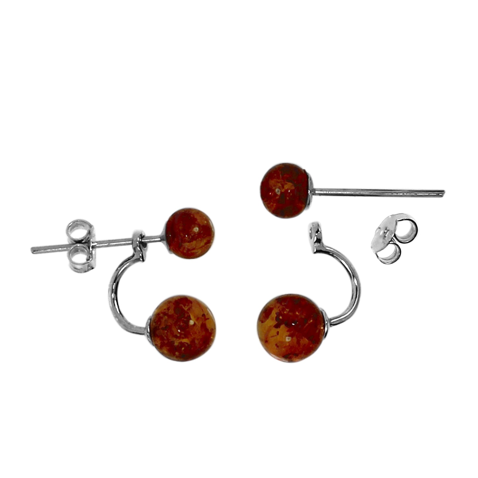 OSTSEE-SCHMUCK Paar Ohrhänger »- Kugel - Silber 925/000 - Bernstein«