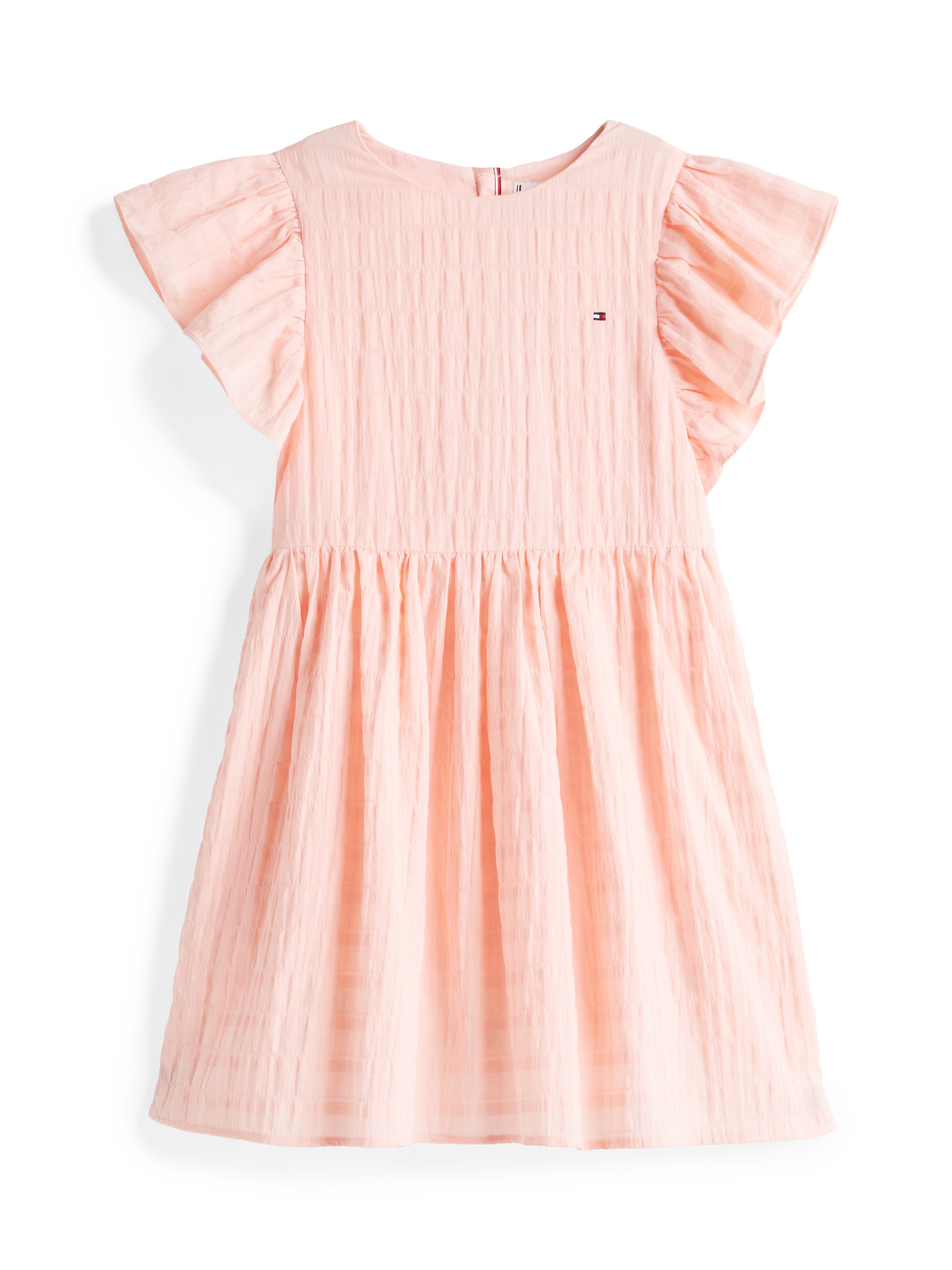 Tommy Hilfiger Sommerkleid »TEXTURED COTTON DRESS SS«, mit Flügelärmeln, mit Struktur