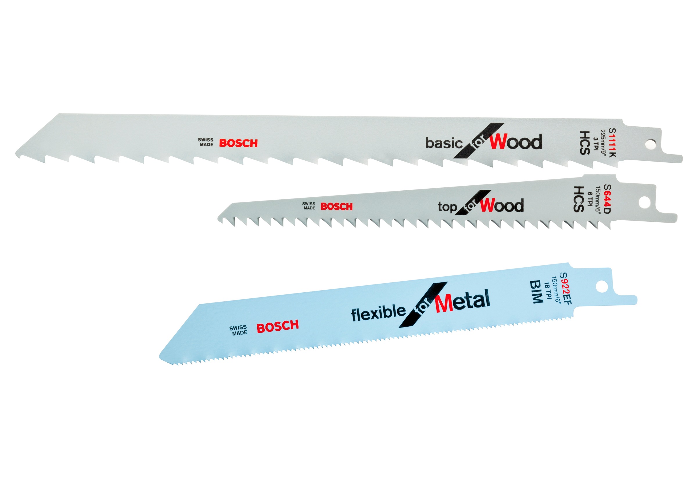 Bosch Home & Garden Säbelsägeblatt »S 922 EF, S 644 D, S 1111 K S 922 EF; S 644 D; S 1111 K«, (Set, 3 St.), für feine Schnitte