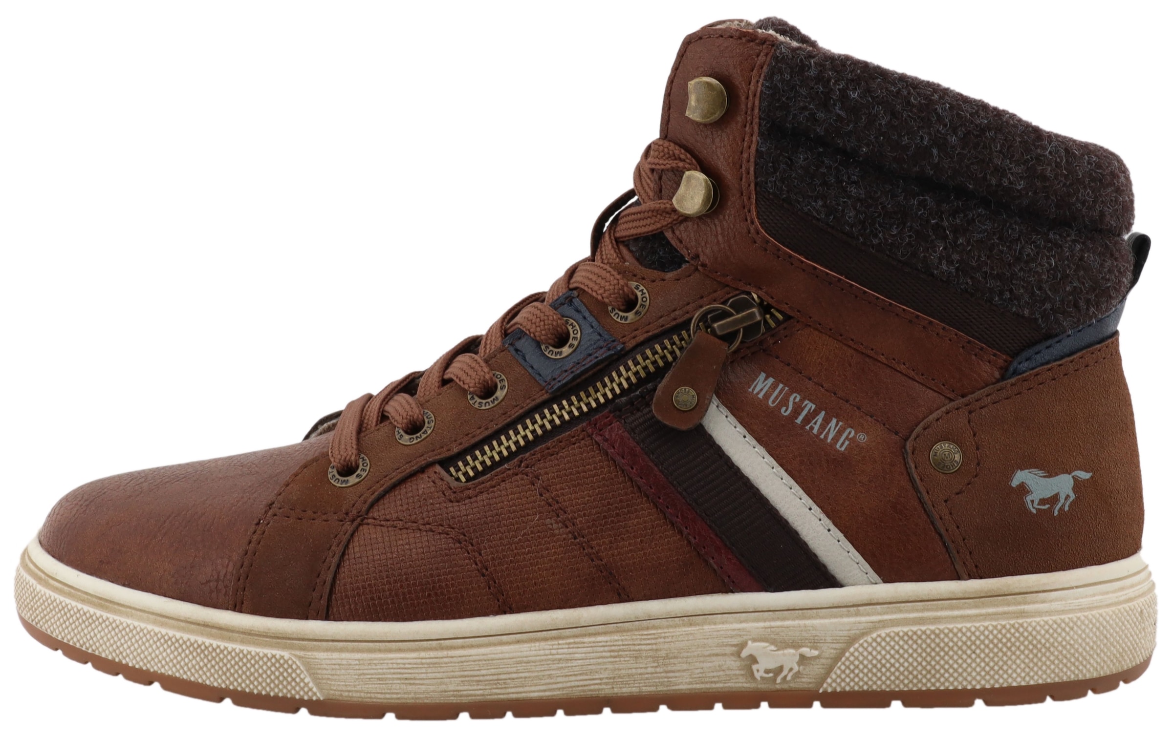 Mustang Shoes Sneaker »Merian«  High Top Sneaker, Schnürboots mit Reißverschluss