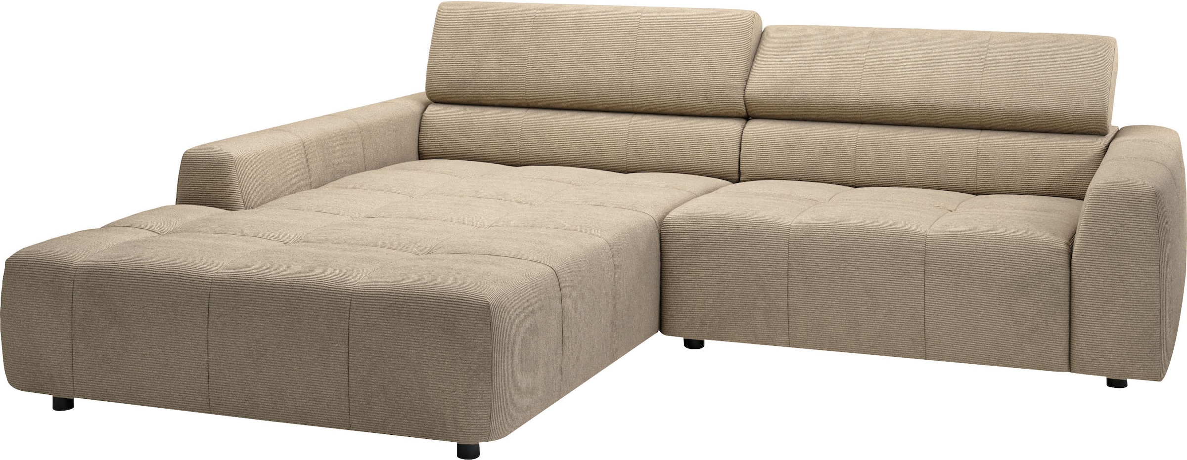 3C Candy Ecksofa »Denver auch mit Cord- und Easy care-Bezug,  Kopfteilverstellung L-Form« wahlweise. mit motorischer Sitztiefenverstellung