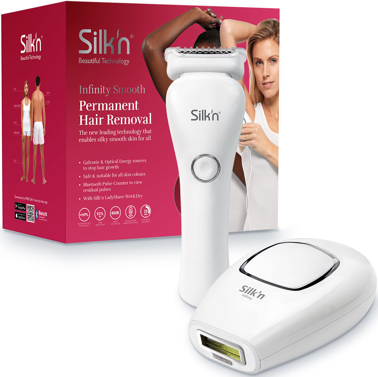 Silk'n IPL-Haarentferner »Infinity Smooth«, 400000 Lichtimpulse, inkl. LadyShave & Verlängerungskabel