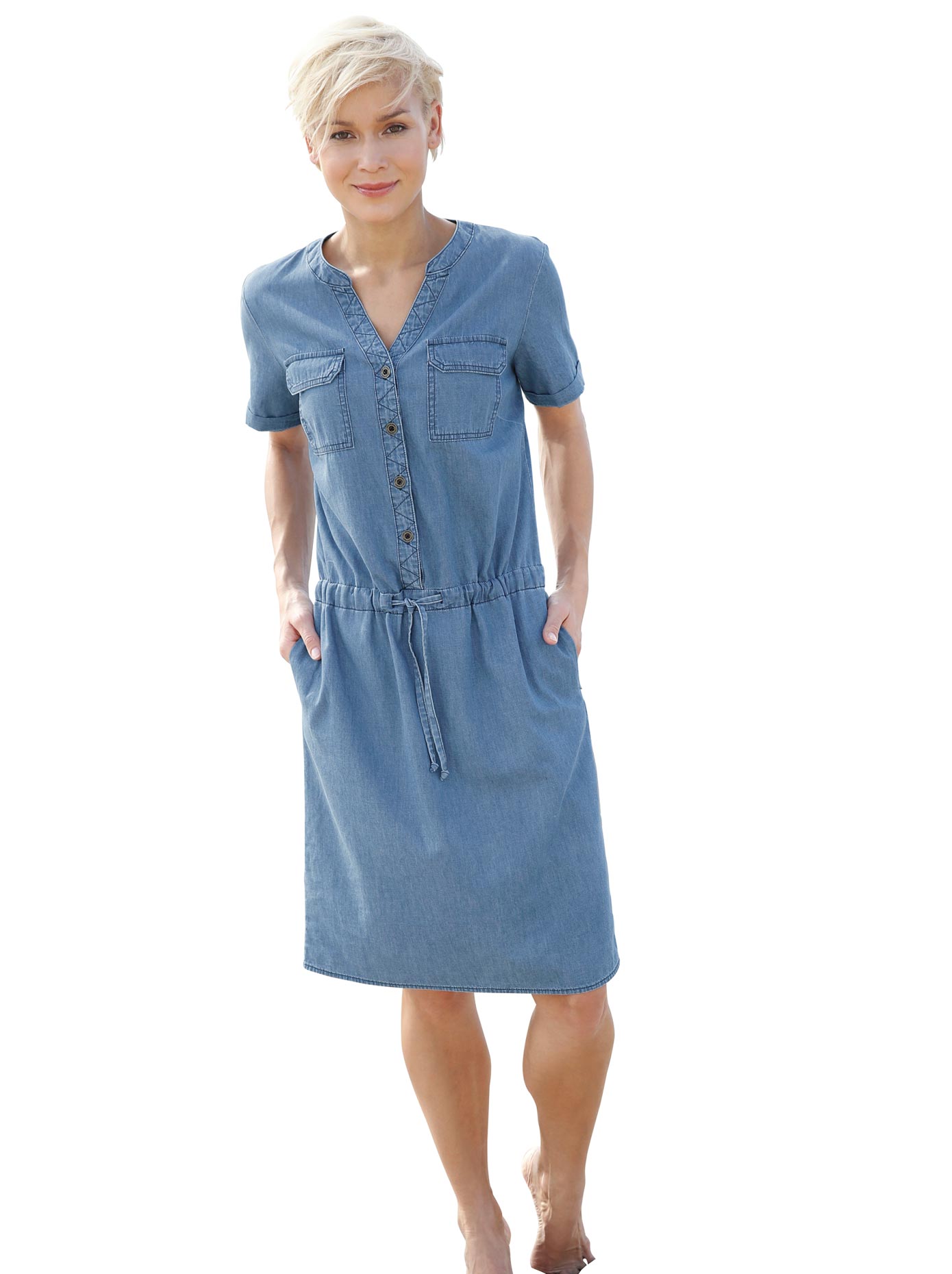 OTTO »PCVINSTY Leinen Minikleid DRESS bei pieces SS SHIRT mit NOOS«, kaufen TIE