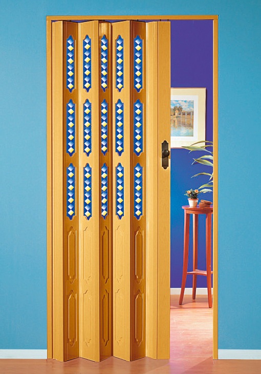 Forte Falttür »Dekor 1 Halbrund«, BxH: 88,5x202 cm, mit dekorativem Motiv im Fenster
