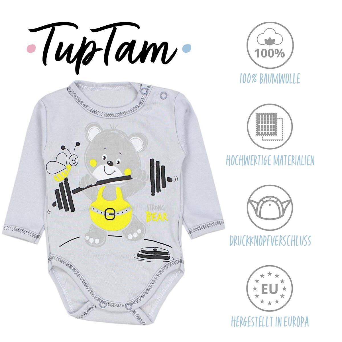 TupTam Langarmbody »Body Unisex Baby Langarm-Body mit Aufdruck 5er Set«