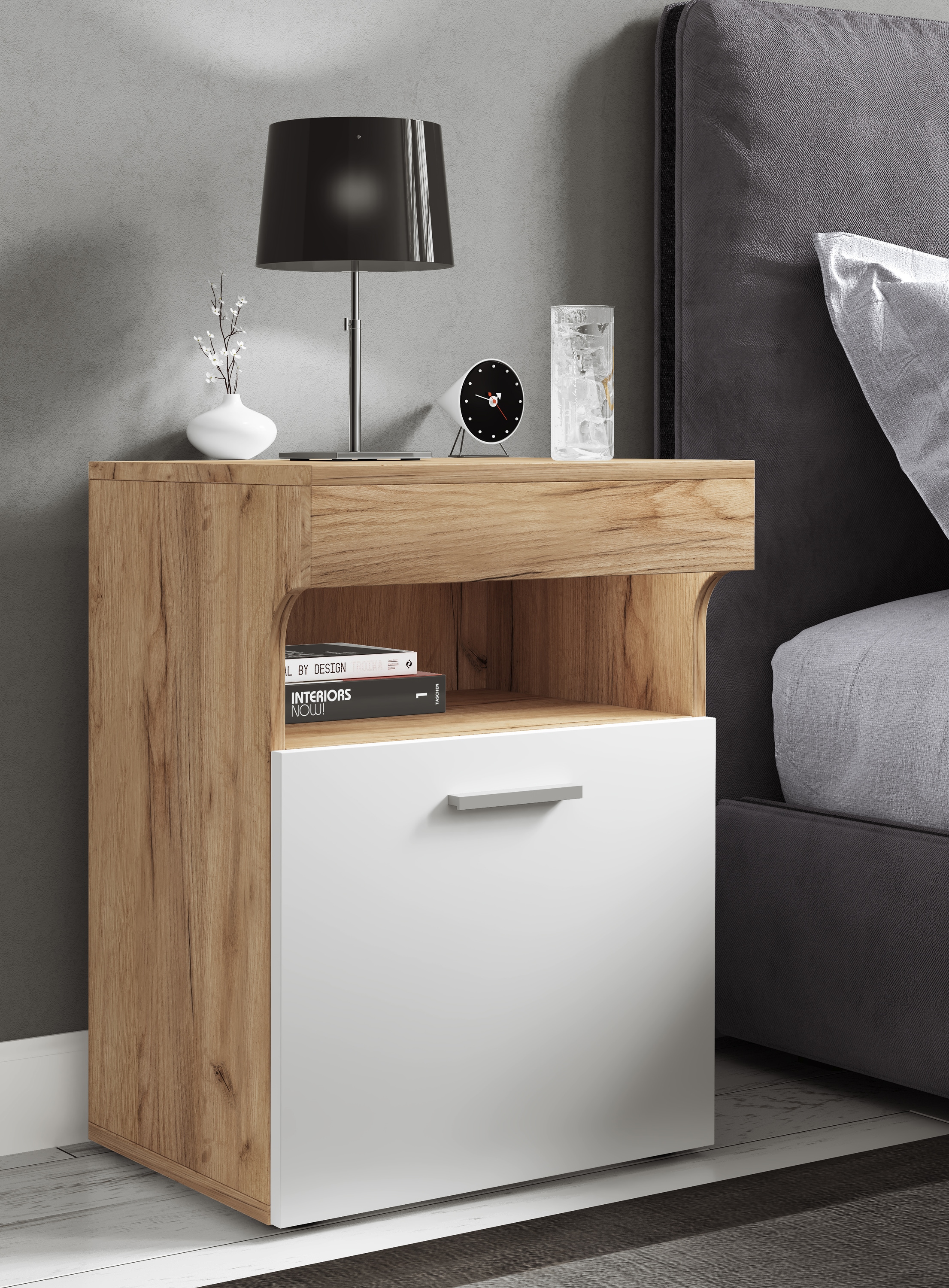 VCM Nachttisch »Holz Nachttisch Nachtschrank Schublade Slepal M«