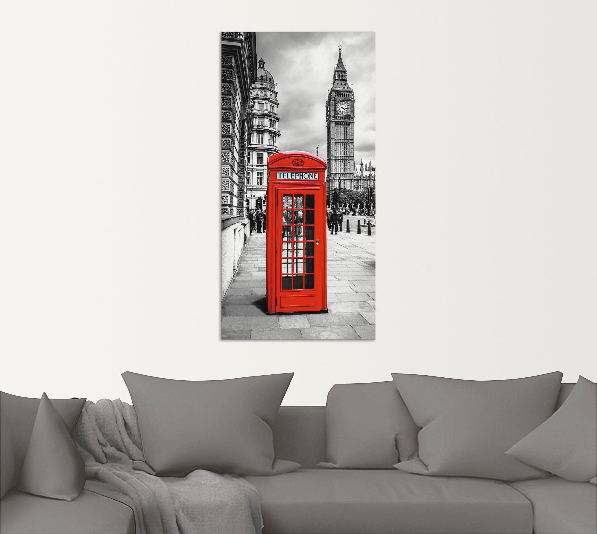Artland Wandbild »London Telefonzelle«, Architektonische Elemente, (1 St.), als Alubild, Outdoorbild, Leinwandbild in verschied. Größen