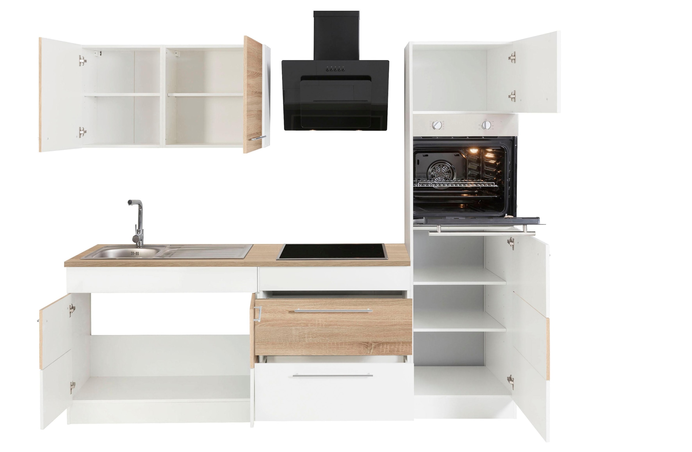 KOCHSTATION Küchenzeile »KS-Trient« Breite 240 cm, wahlweise mit E-Geräten, mit Arbeitsplatte