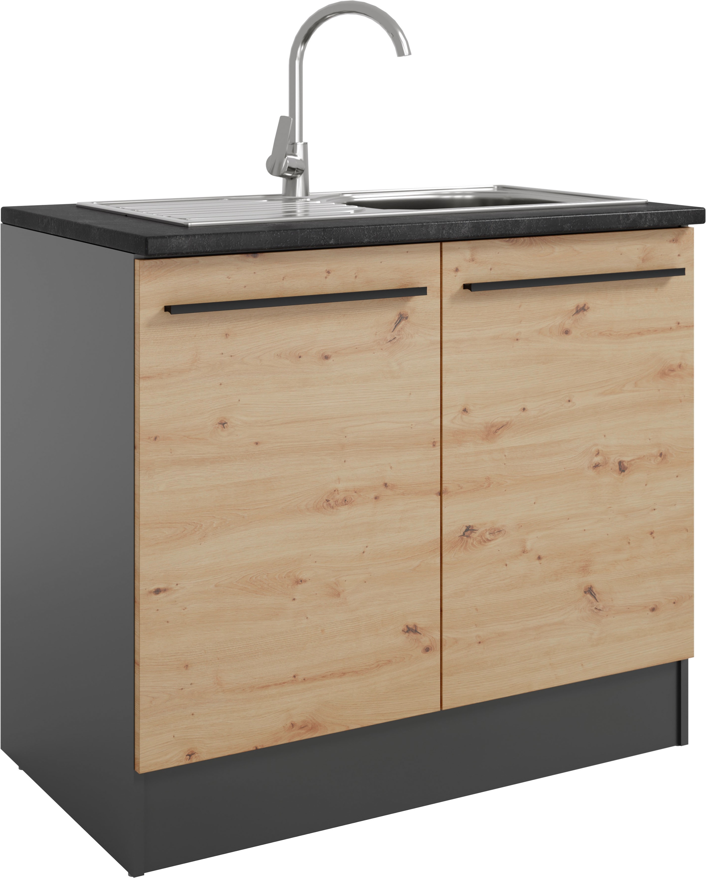 BASIC by Balculina Spülenschrank »Jazz B/T/H 100x60x90 cm« 1 Stk. tlg. Breite 100cm, Melaminbeschichtung