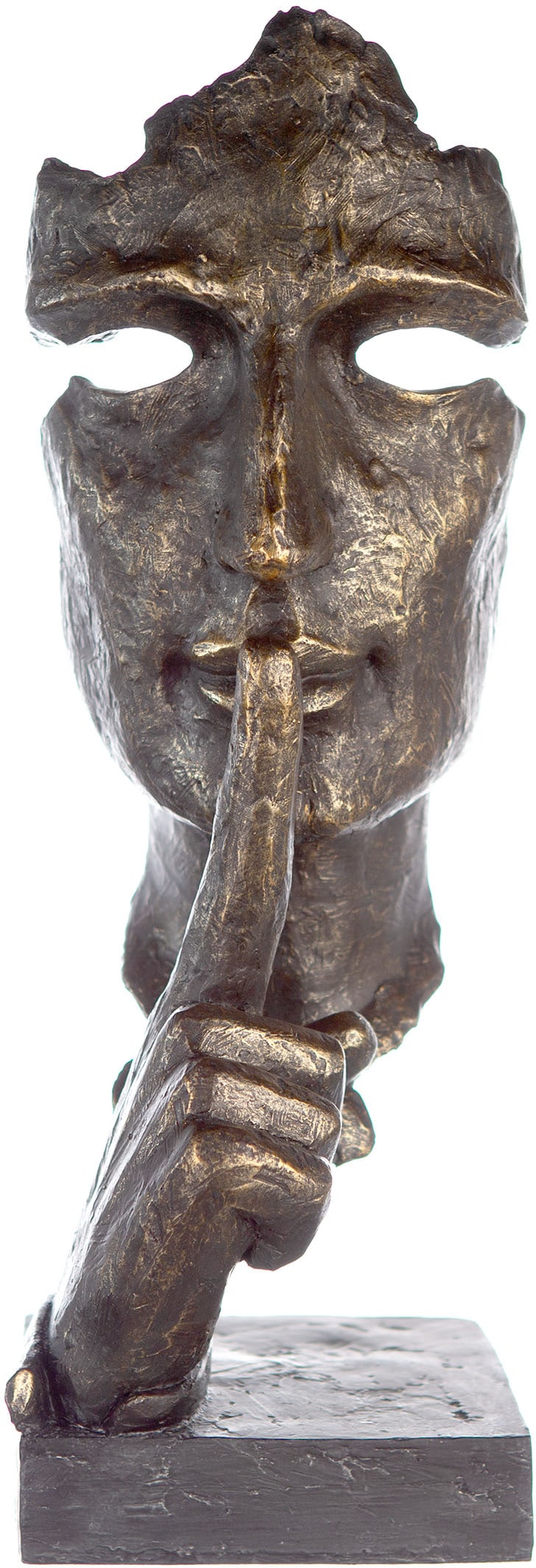 Casablanca by Gilde Dekofigur »Skulptur Silence, bronzefarben/grau«, bronzefarben/grau, Polyresin
