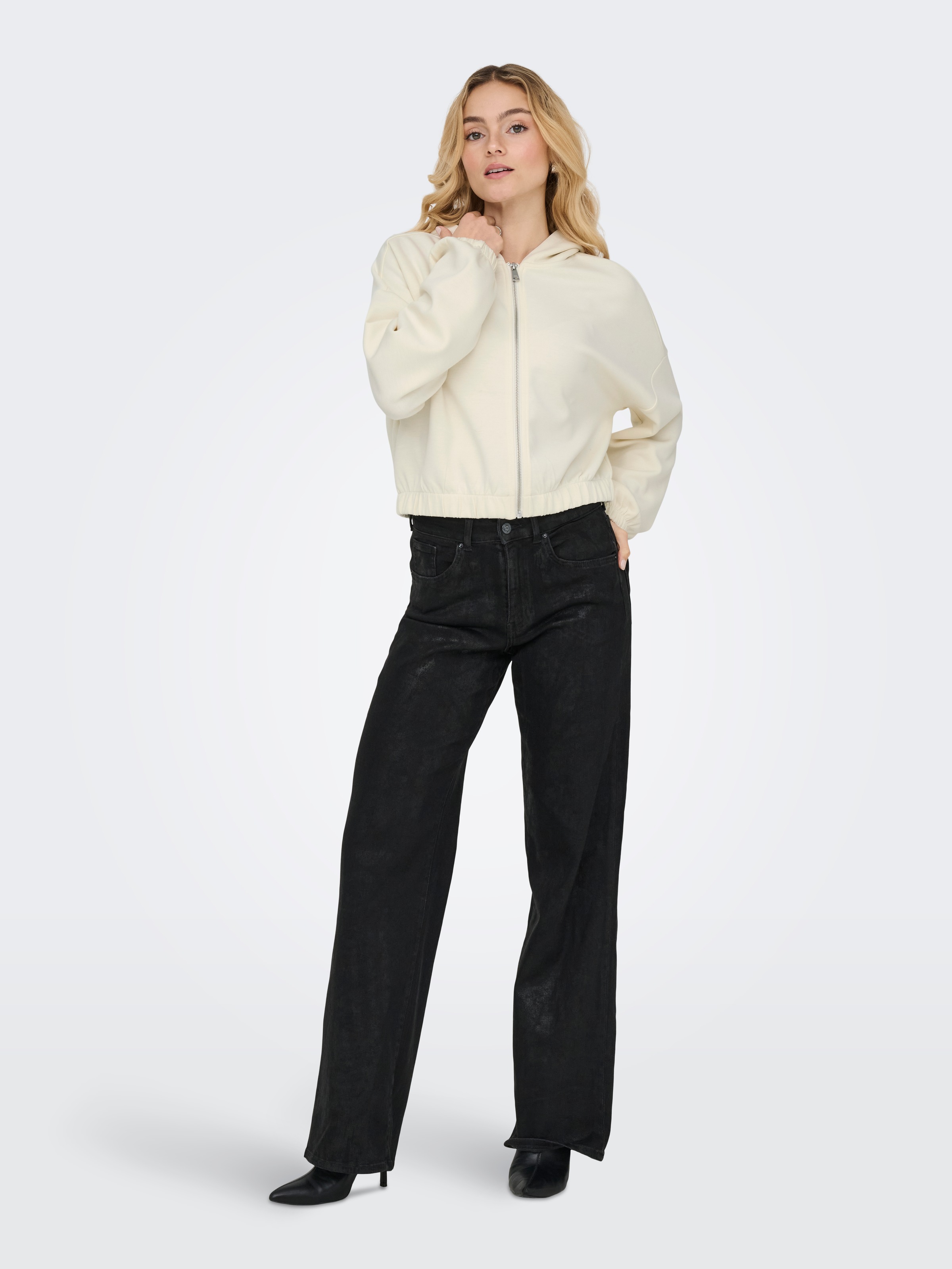 ONLY Kapuzensweatshirt »ONLSCARLETT LS ELASTIC ZIP HOOD SWT NOOS«