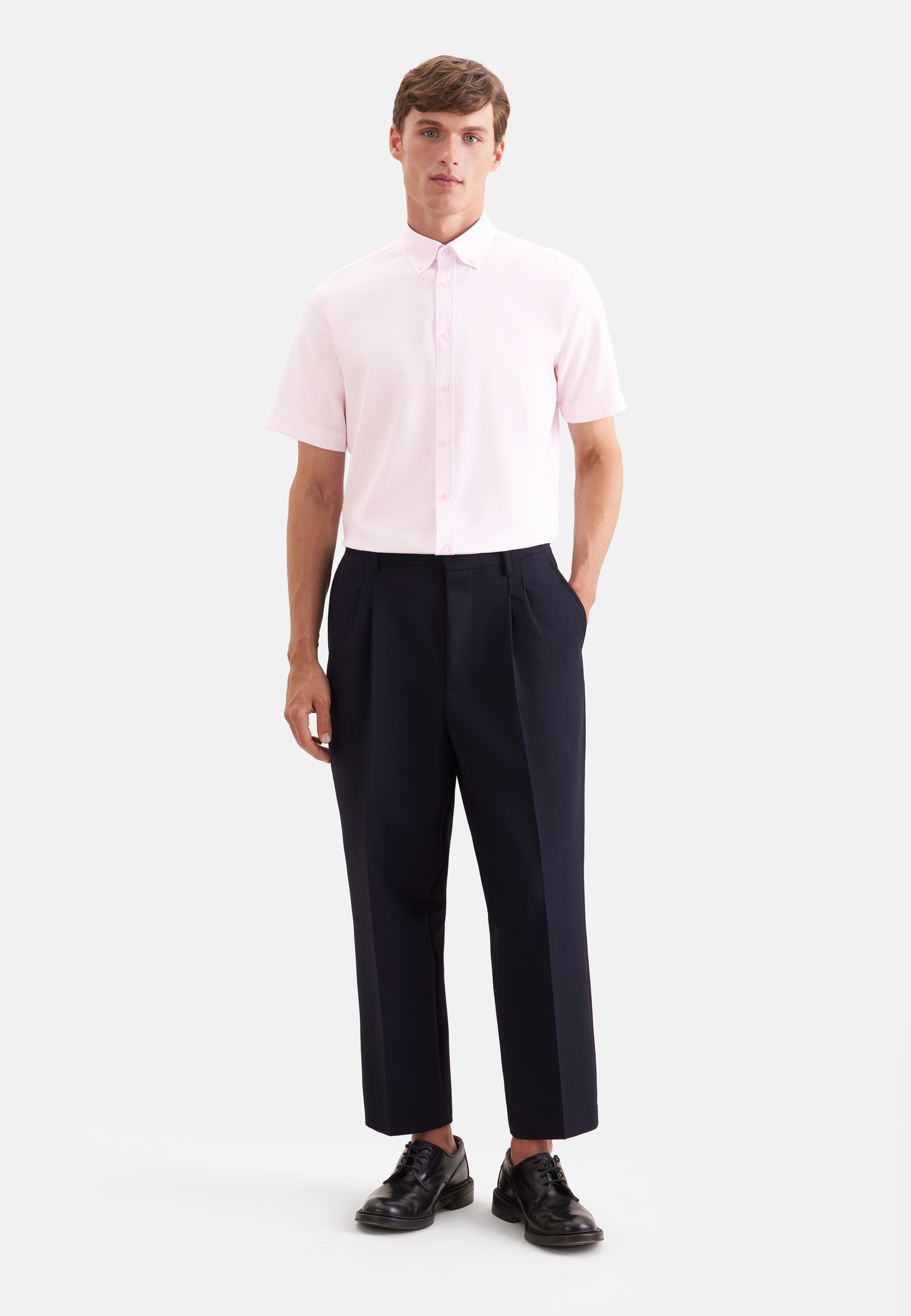 seidensticker Businesshemd »Schwarze Rose« Shaped 1/2 Button-Down-Kragen Struktur