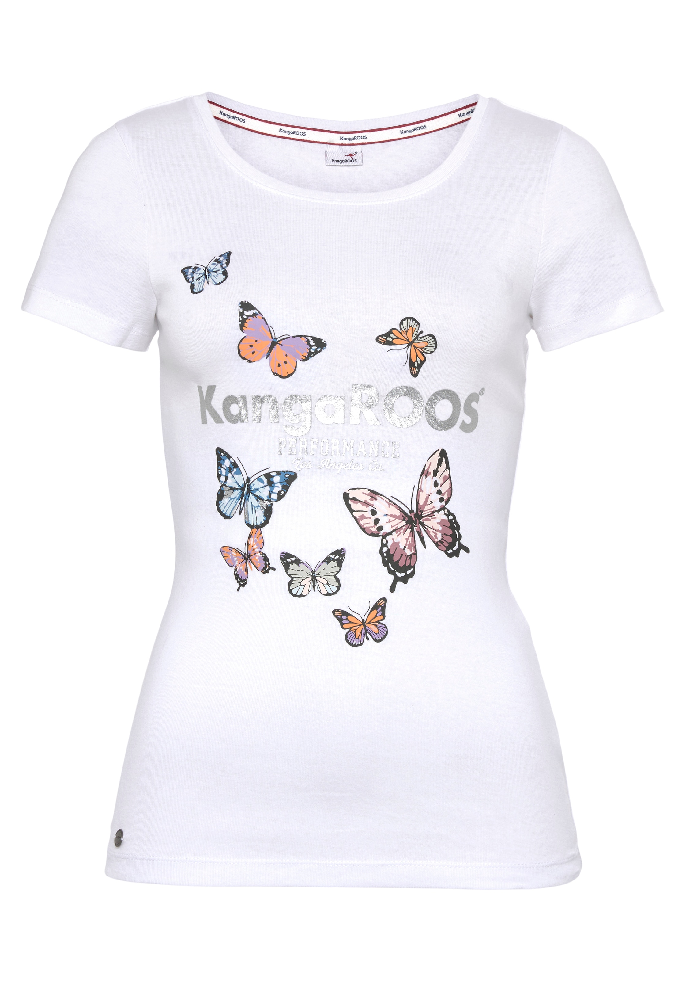 KangaROOS T-Shirt, Kurzarm, körpernahe Passform, aus Rippware