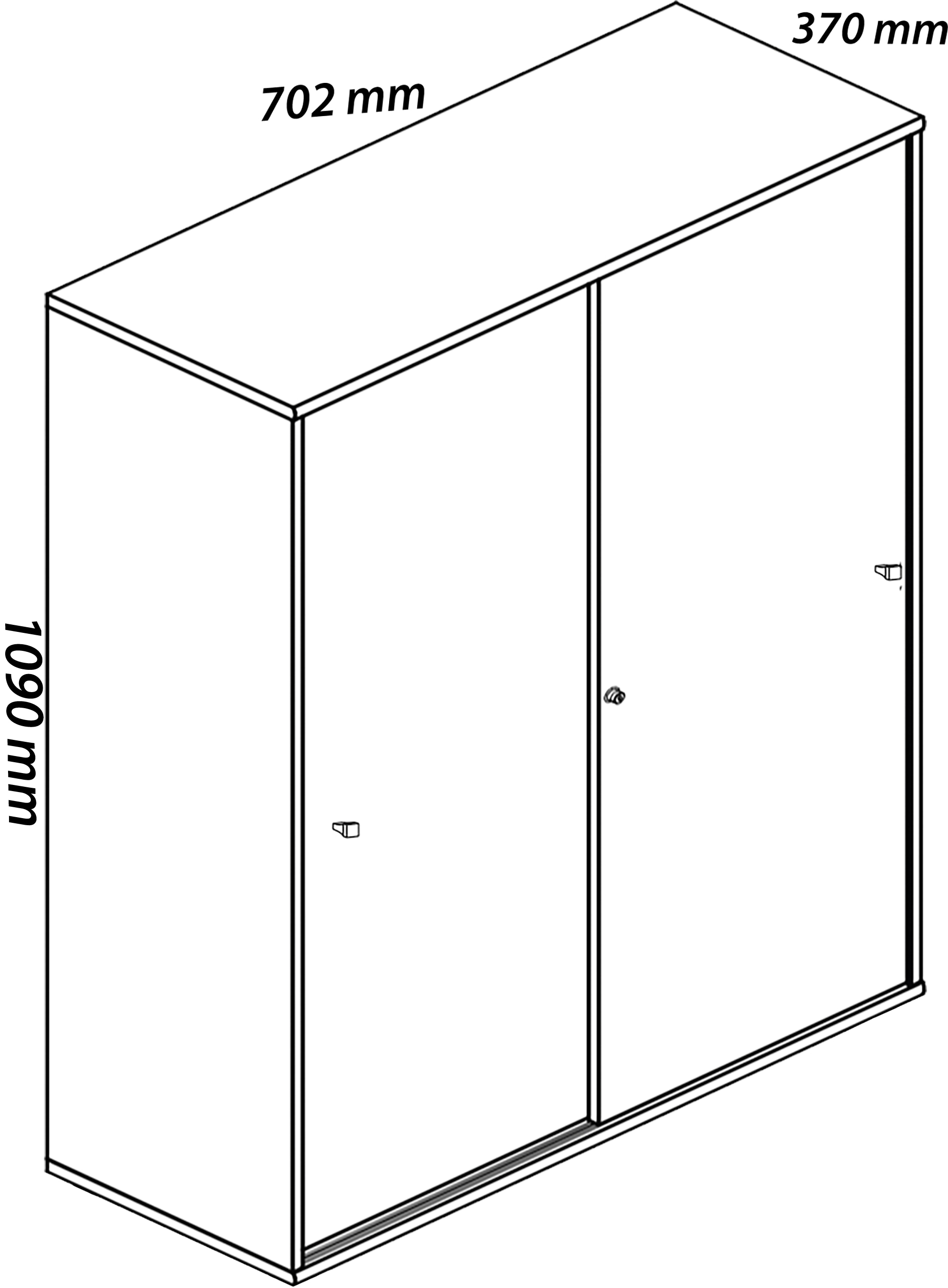 VCM Aktenschrank »VCM Büroschrank mit 3 Fächern | moderner Aktenschrank mit Schiebetüren | Maße ca. B. 70 x H. 111 x T. 40 cm ¿ Lona 3-Fach«, (1 St.)