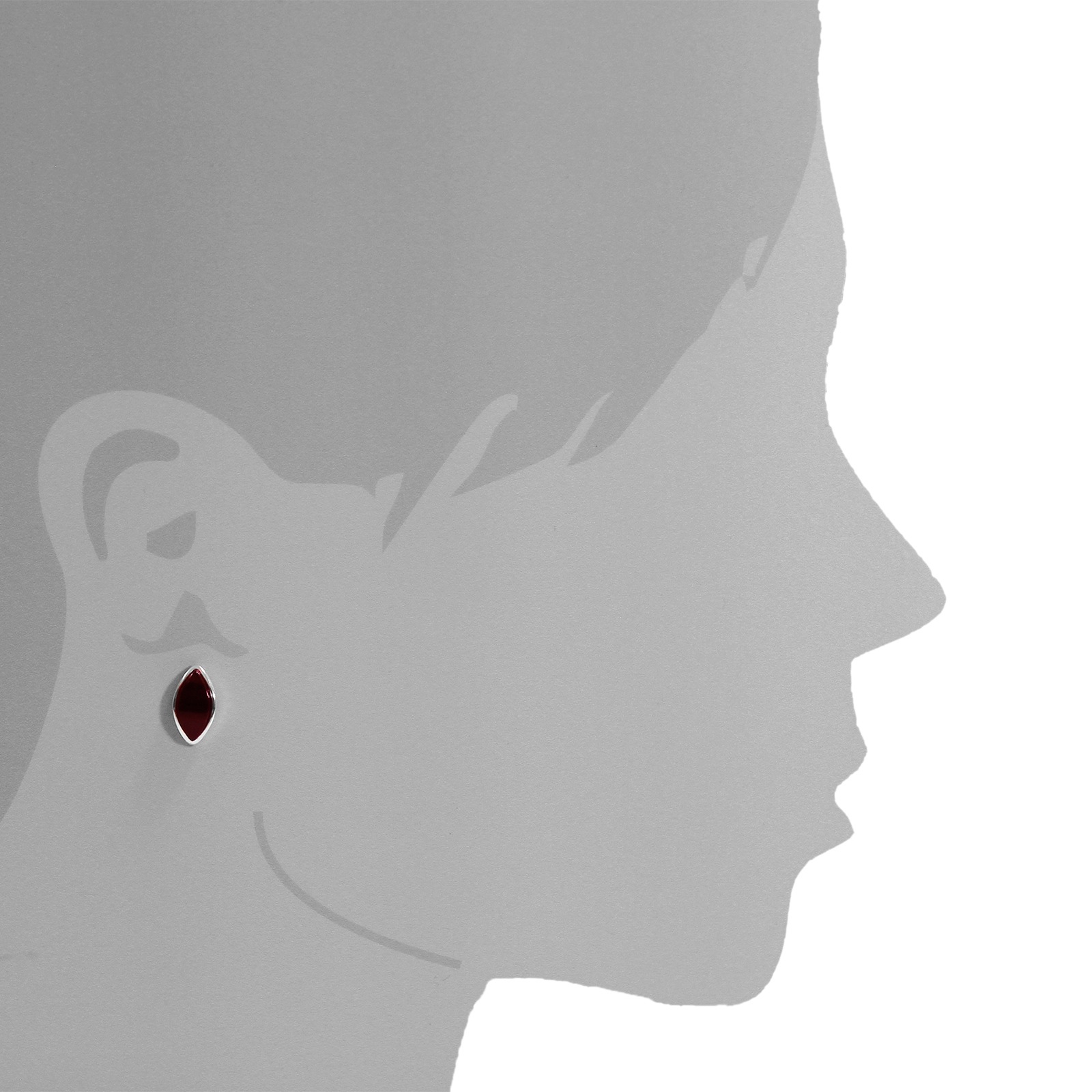 OSTSEE-SCHMUCK Paar Ohrstecker »- Classic 13x6 cherry - Silber 925/000 - Bernstein«
