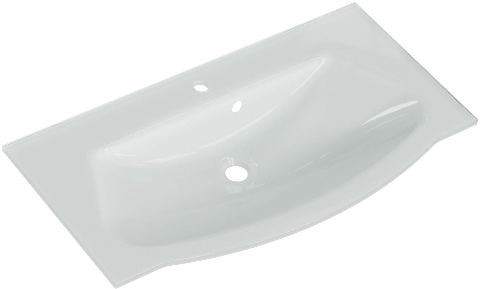 Saphir Badmöbel-Set »Serie 4005, vormontiert, Glaswaschbecken, Spiegelschrank«, (Set, 6 St.), Badezimmer-Set mit Unterschrank, Hängeschrank, Hochschrank, Türdämpfer