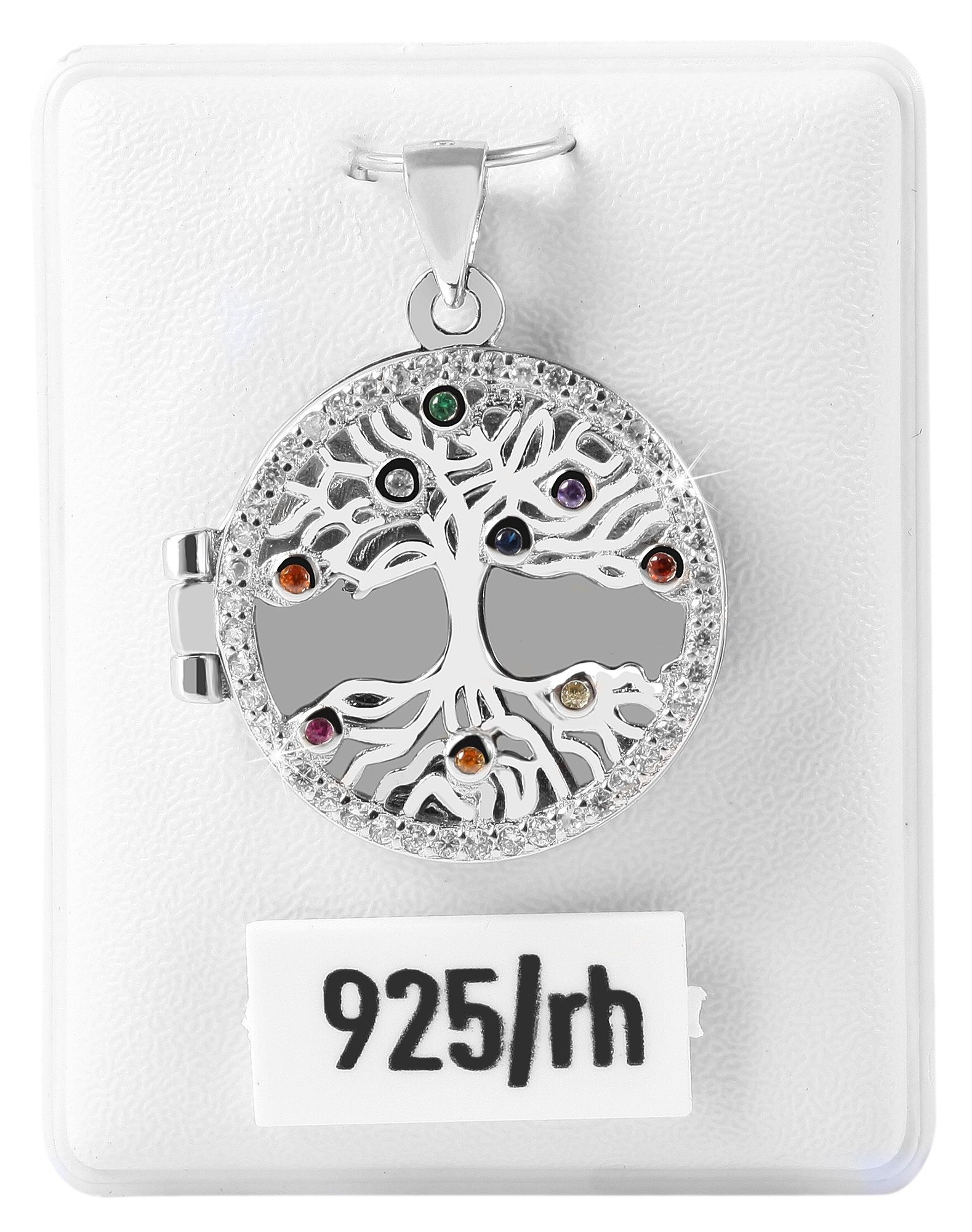 Adelia´s Medallionanhänger »Damen Anhänger ¿ Lebensbaum Medaillon aus 925 Silber mit Zirkonia«