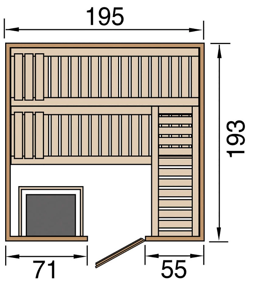 weka Sauna »Kemi« Set,  7,5 kW Bio-Ofen mit digitaler Steuerung
