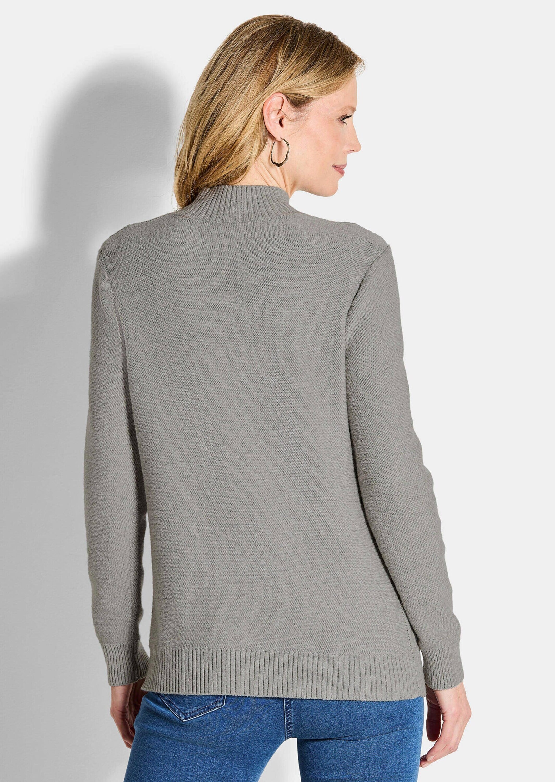 GOLDNER Strickpullover »Kurzgröße Strickpullover mit Zopfmuster«