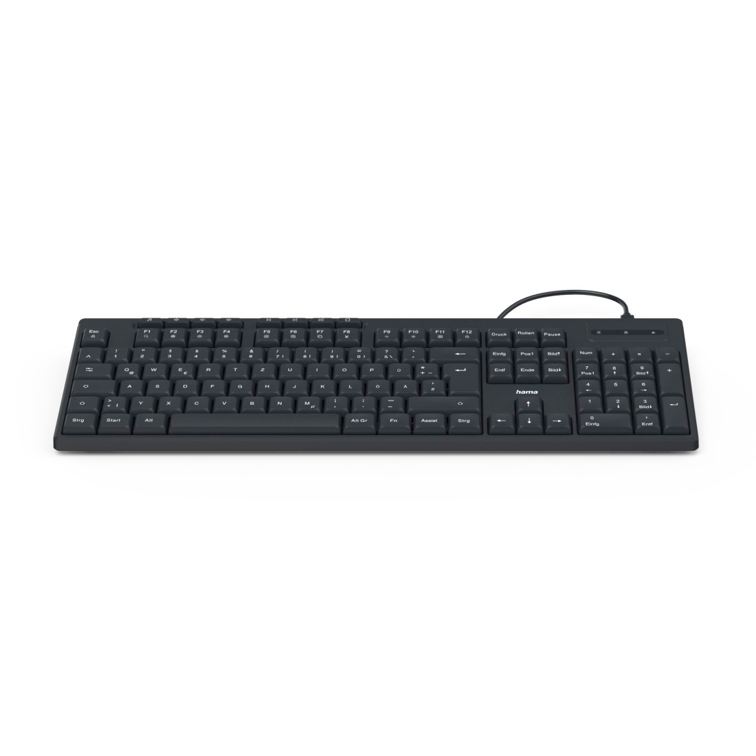 Hama Tastatur »Tastatur CK-200 (kabelgebunden, QWERTZ, Media-Tasten)« (ausklappbare Füße)