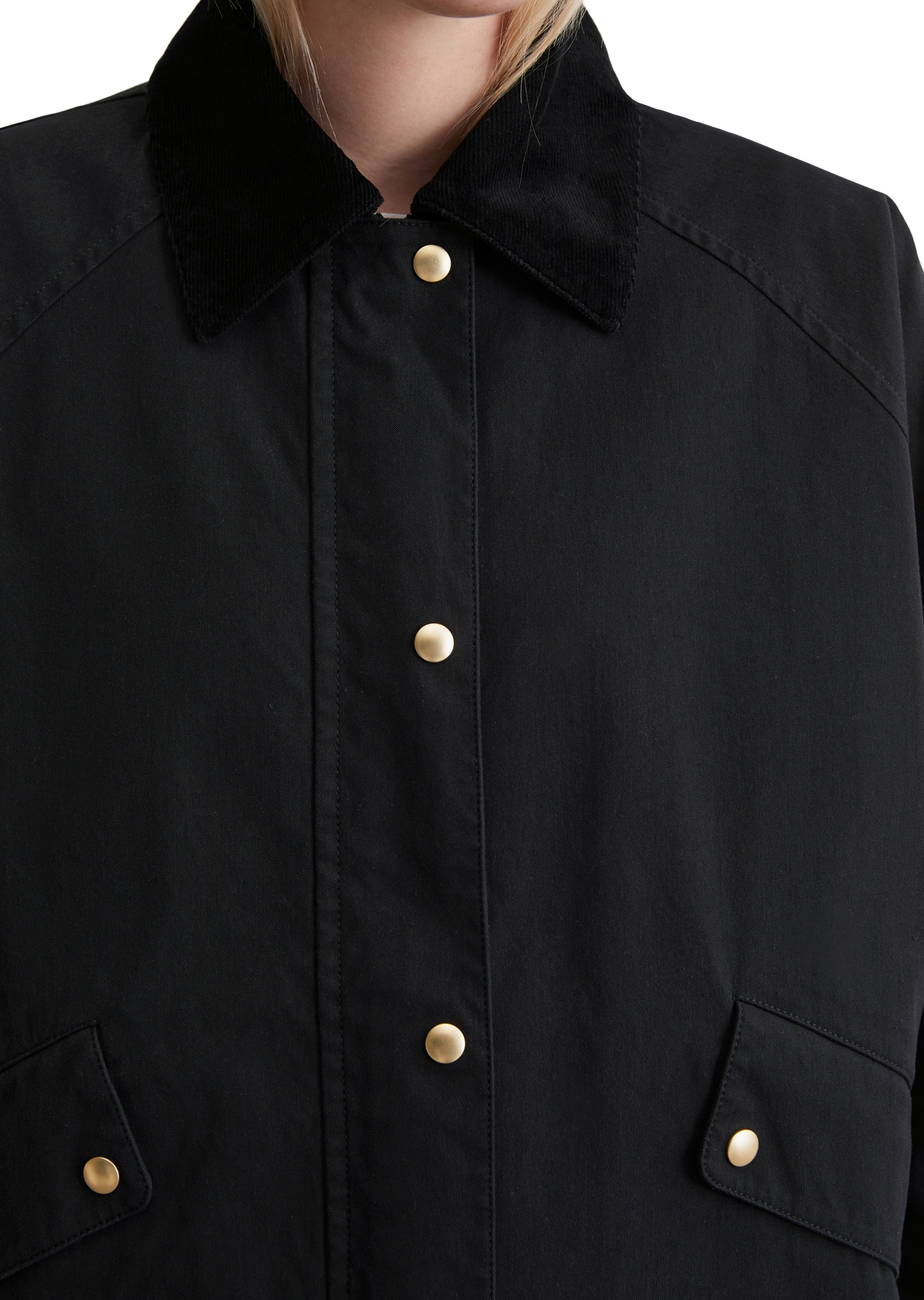 Marc O'Polo Langjacke, im Cape-Stil, Kragen mit Cord, relaxed fit