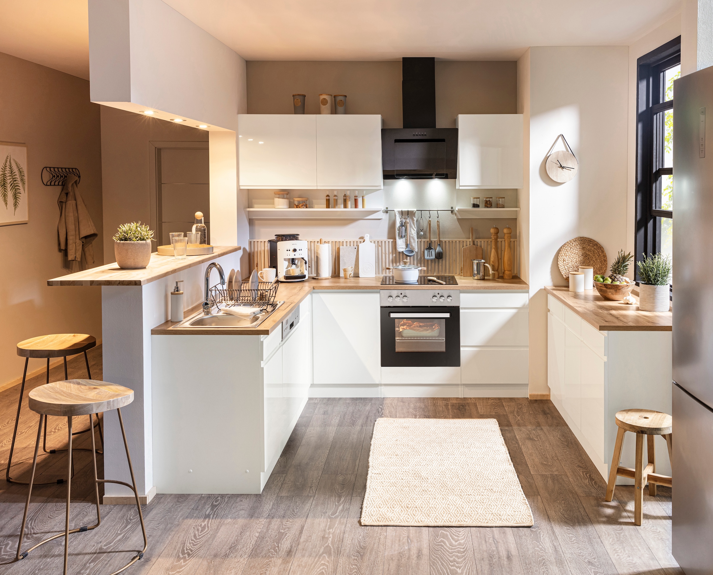 KOCHSTATION Winkelküche »KS-Virginia« Stellbreite 220/220 cm, wahlweise mit E-Geräten