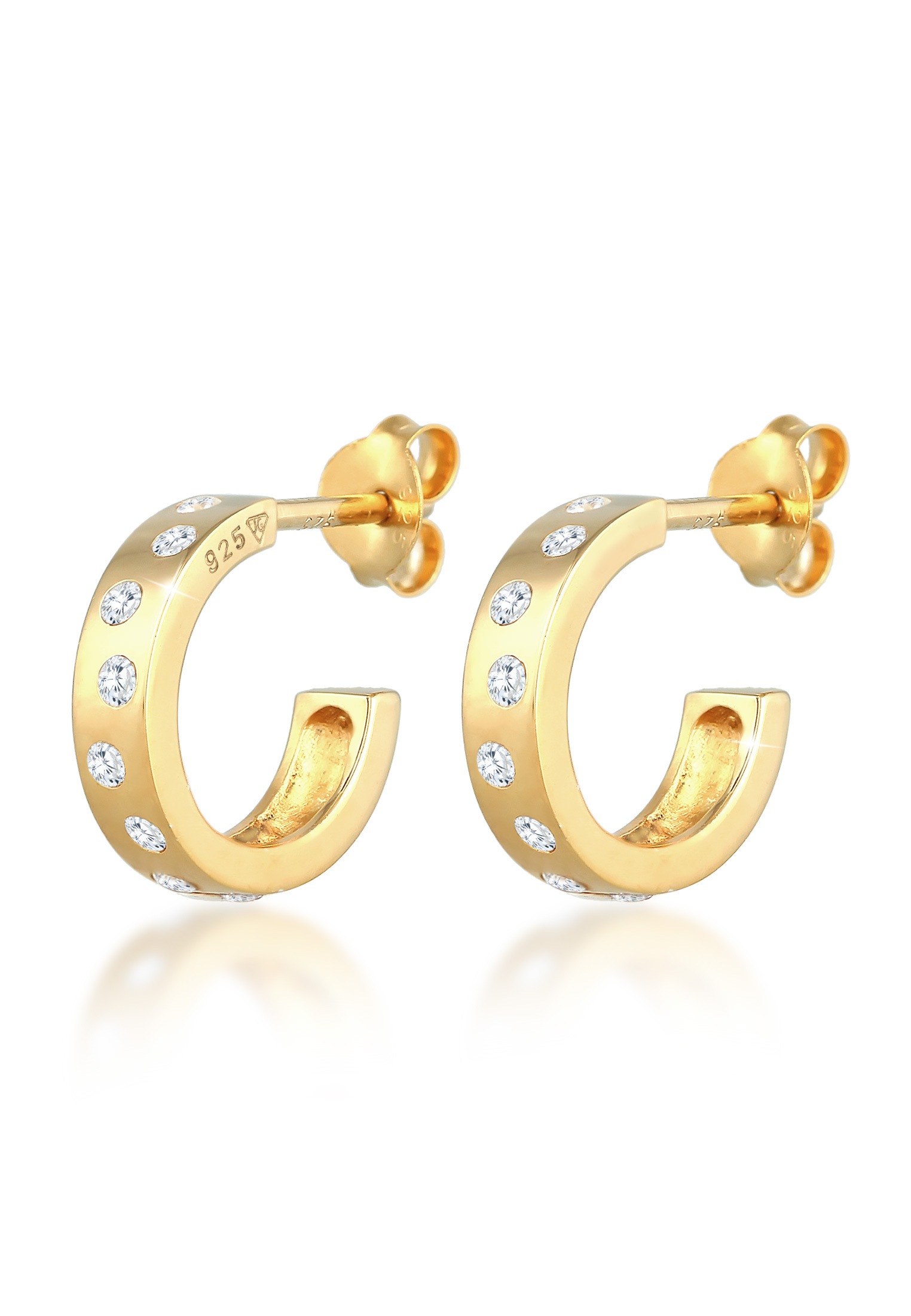 Elli Paar Creolen »Creolen Stecker Zirkonia Mini Hoops 925 Silber«