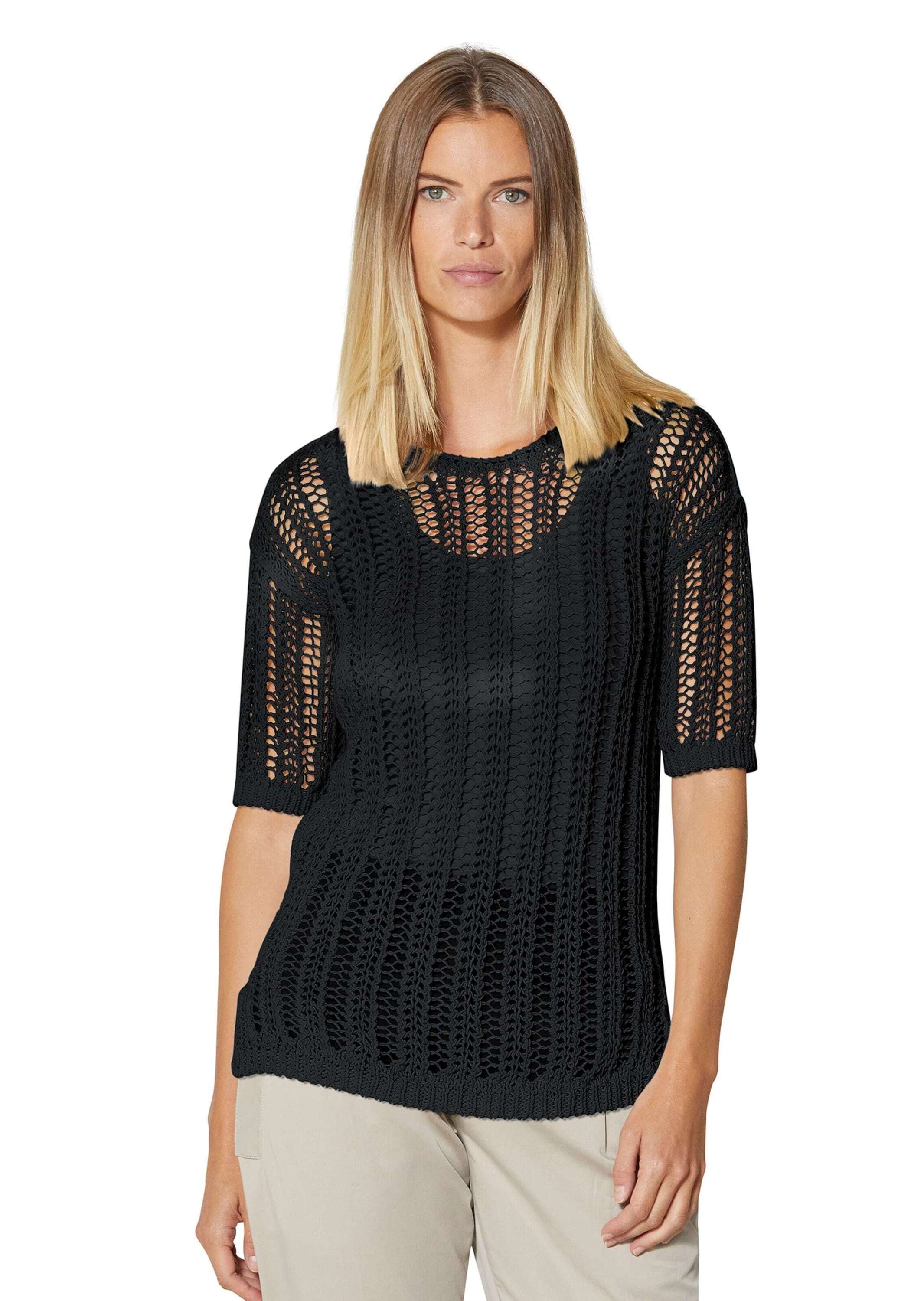 MADELEINE Longpullover »Pullover Ajourpullover aus edlem italienischem Bändchengarn«