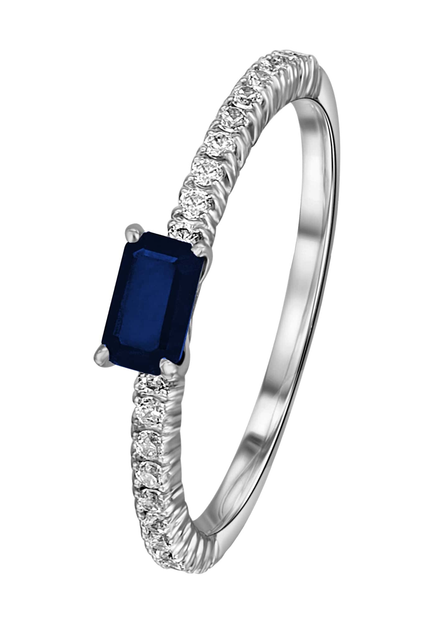 Diamantring »0,18 ct Diamant Brillant Safir Ring aus 585 Weißgold«