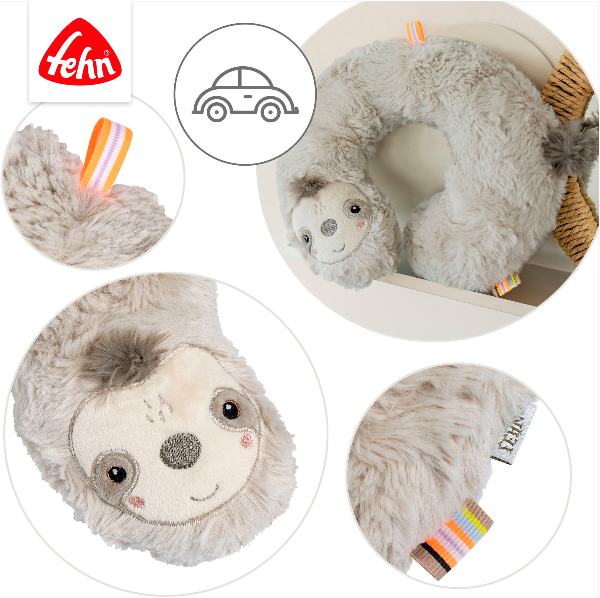 Fehn Nackenkissen »Lazy, Crazy & Pink, Faultier«