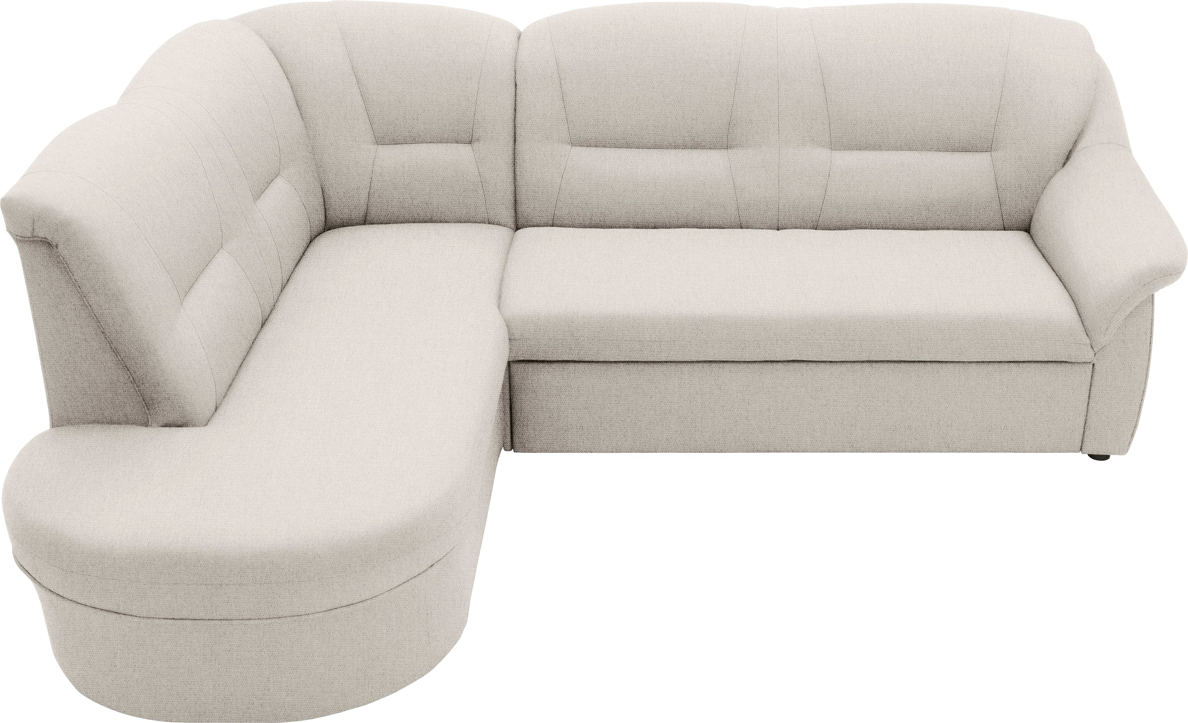 DOMO collection Ecksofa »Faenza für kleine Räume, Stellmaße 232,176cm, komfortabel, L-Form«, mit Ottomane, zeitlos, elegante Armlehnen, wahlweise mit Bettfunktion