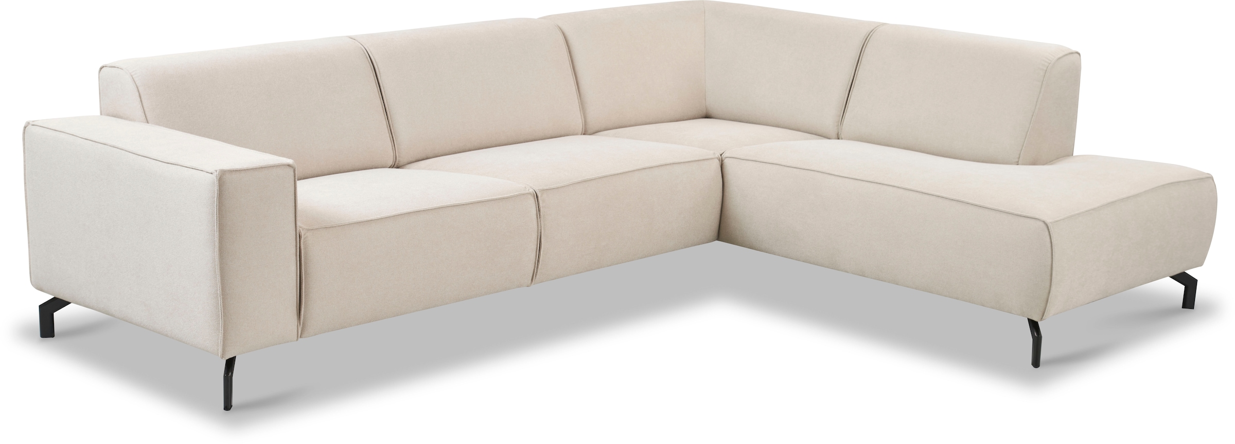 Places of Style Ecksofa Lorcan, in Lederoptik oder Strukturstoff lieferbar