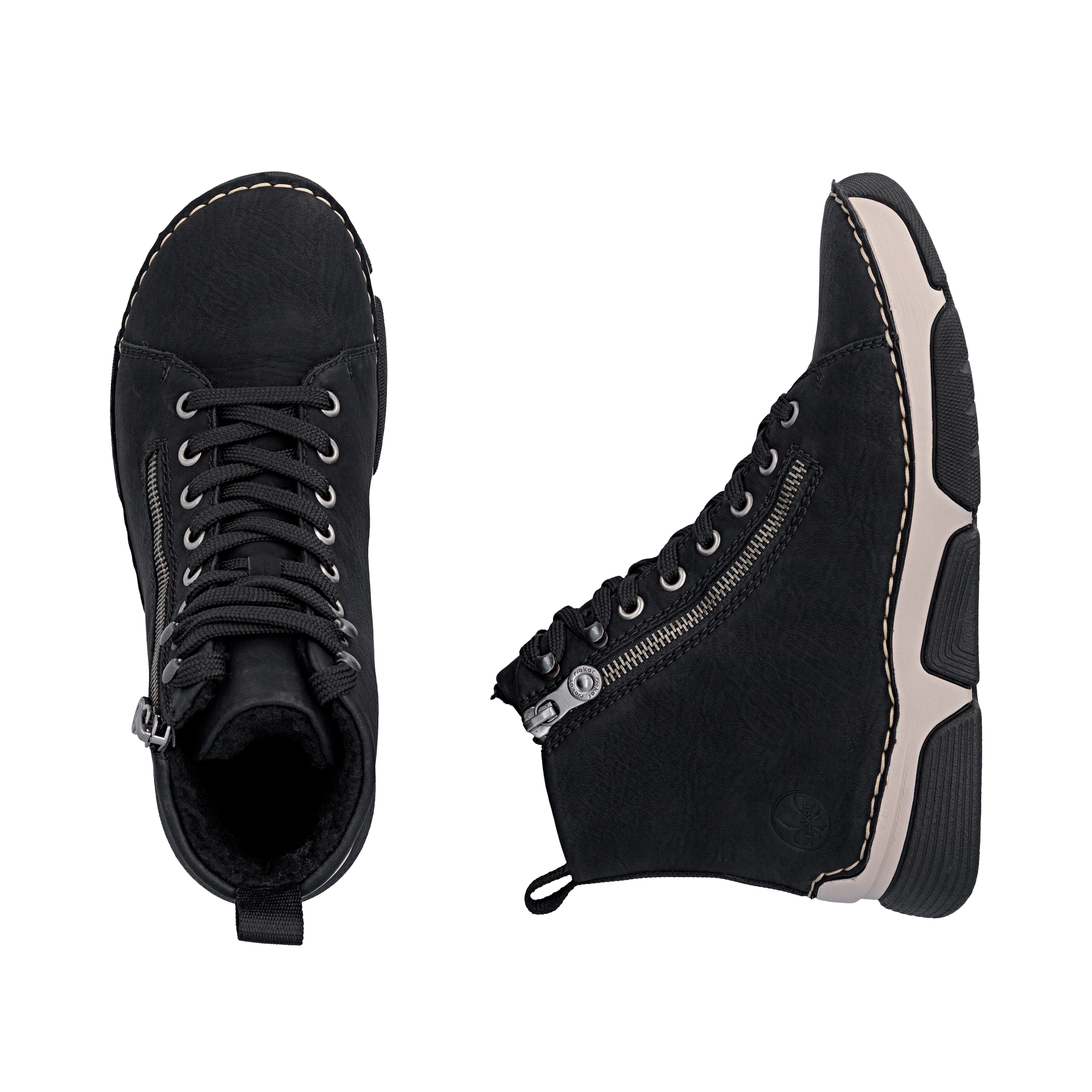 Rieker Sneaker  Freizeitschuh, Halbschuh, Schnürschuh mit Kontraststeppung