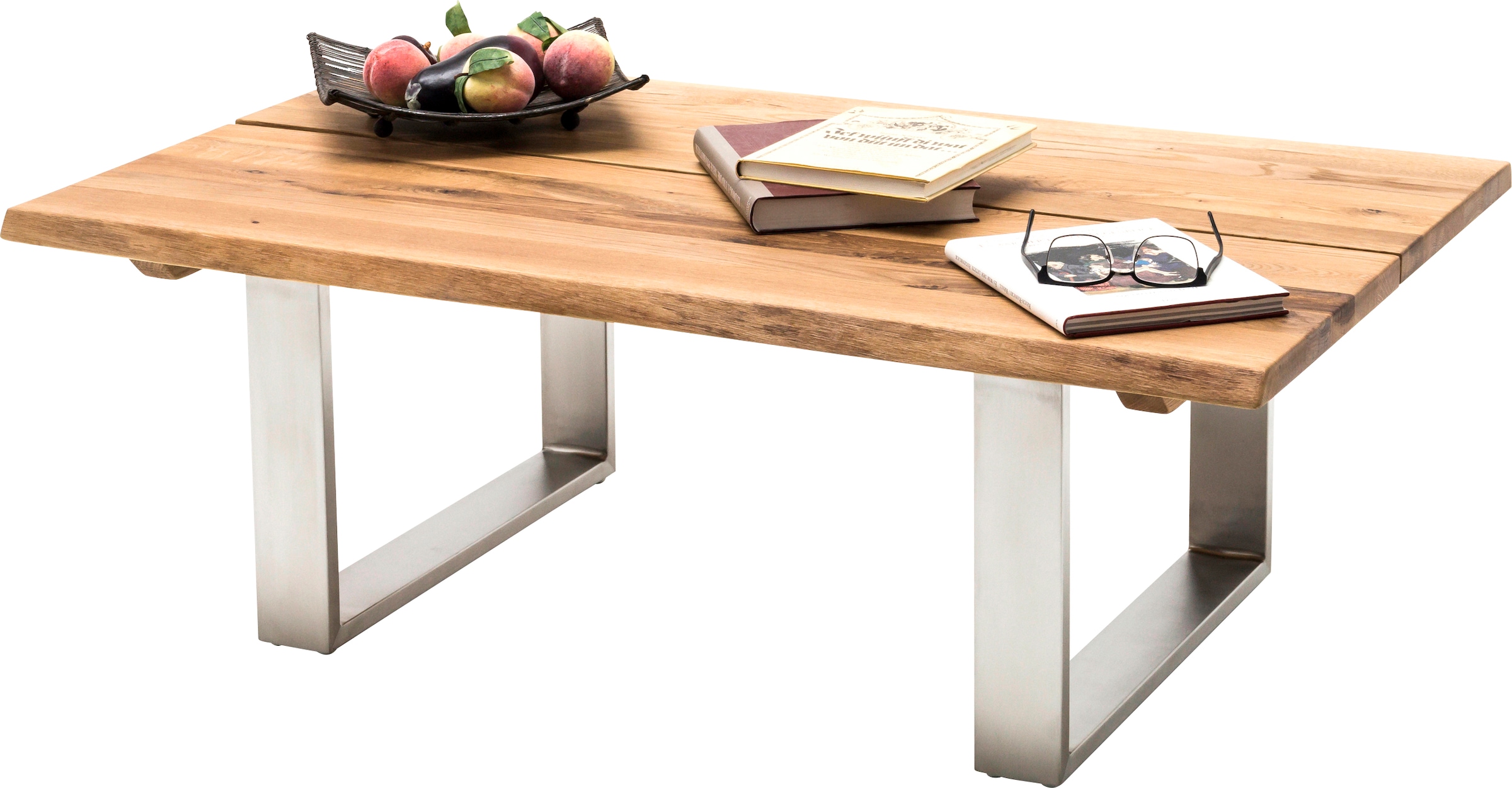 MCA furniture Couchtisch, Couchtisch Massivholz Wildeiche geölt