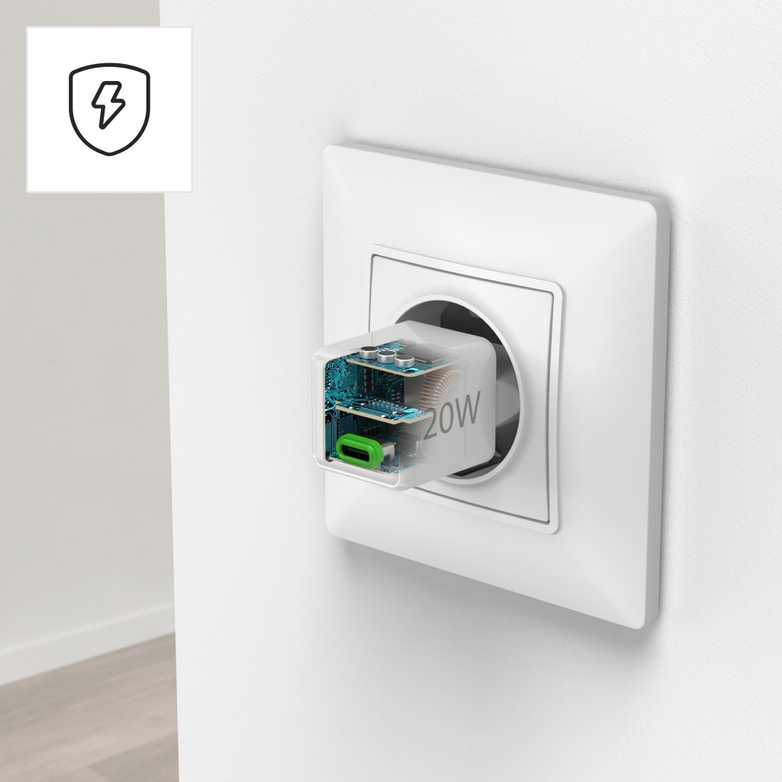 Hama Schnelllade-Gerät »Schnellladegerät (USB-C, PD/QC, extraklein 2,9 x 2,75 x 2,75 cm, 20 W)«, (1 St.)