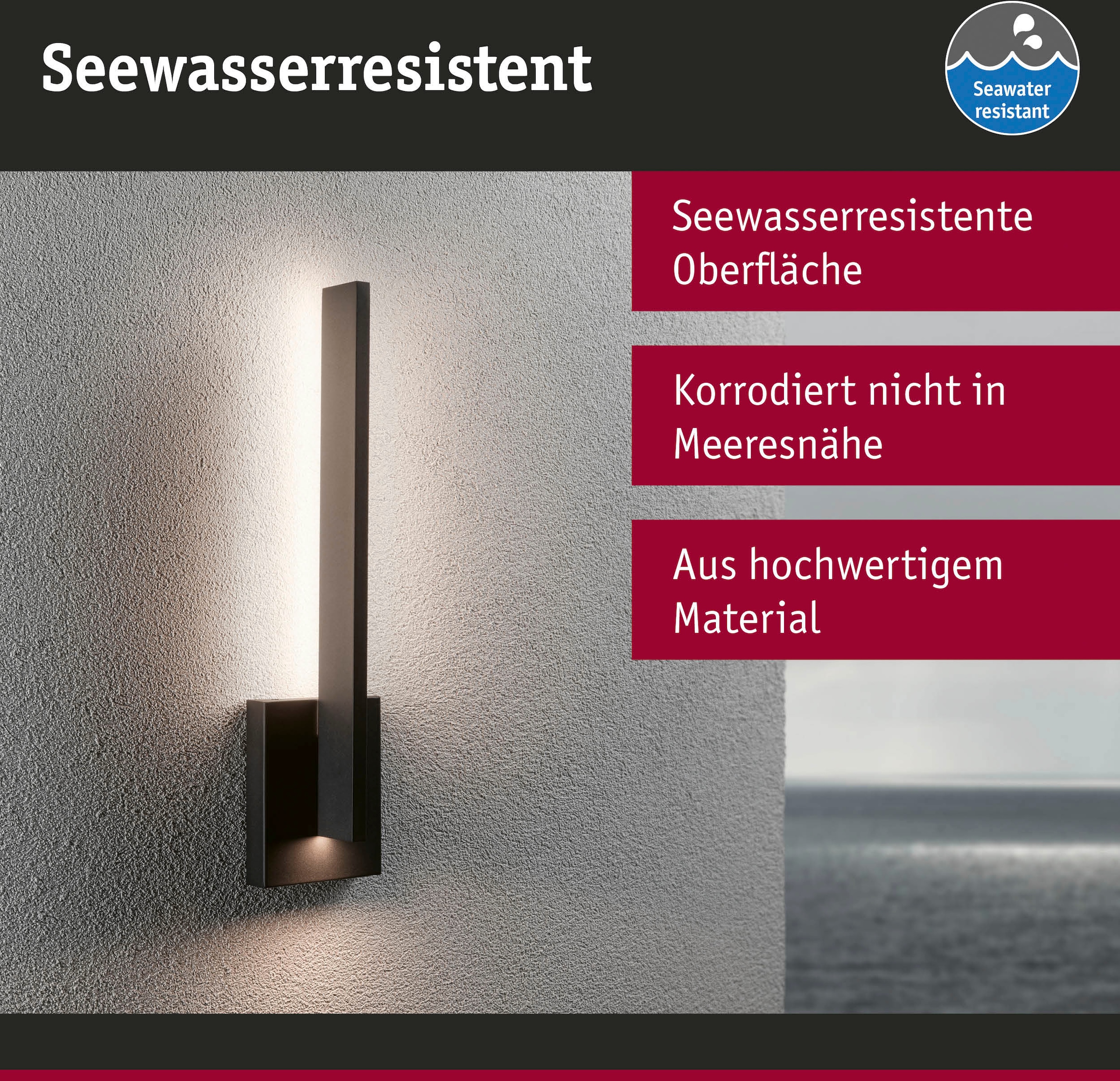 Paulmann LED Außen-Wandleuchte »Outdoor 230V Levka 13,5W IP44 3000K anthrazit«, 1 flammig, Outdoor 230V Levka 13,5W IP44 3000K anthrazit