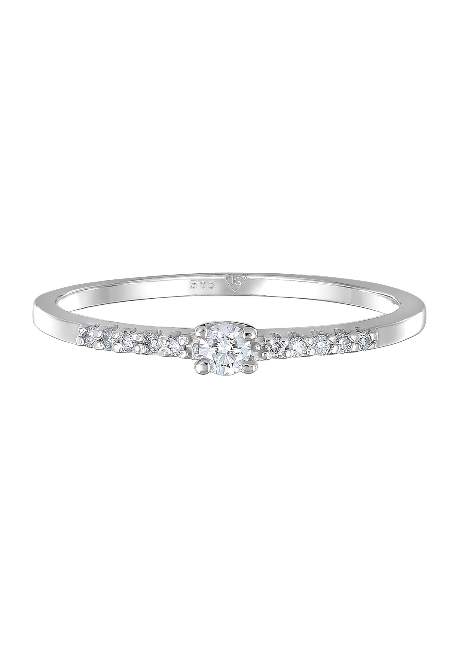 Elli DIAMONDS Verlobungsring »Ring Diamant Verlobung Hochzeit (0.11 ct) 585 Weißgold«