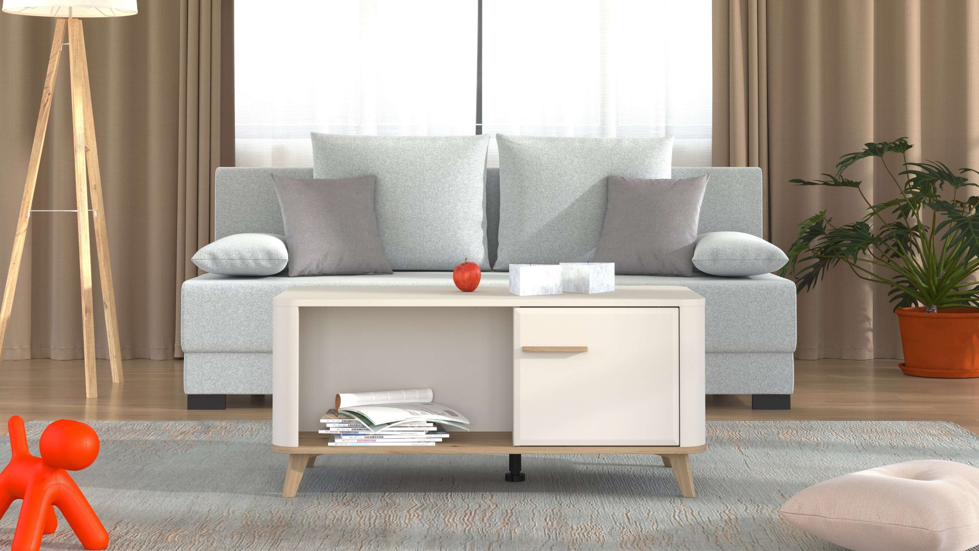 Home affaire Couchtisch »Darwen Wohnzimmertisch, Sofatisch, Beistelltisch, Kaffeetisch« 3D-folienummantelte MDF-Front, ABS 1 mm, Stauraum