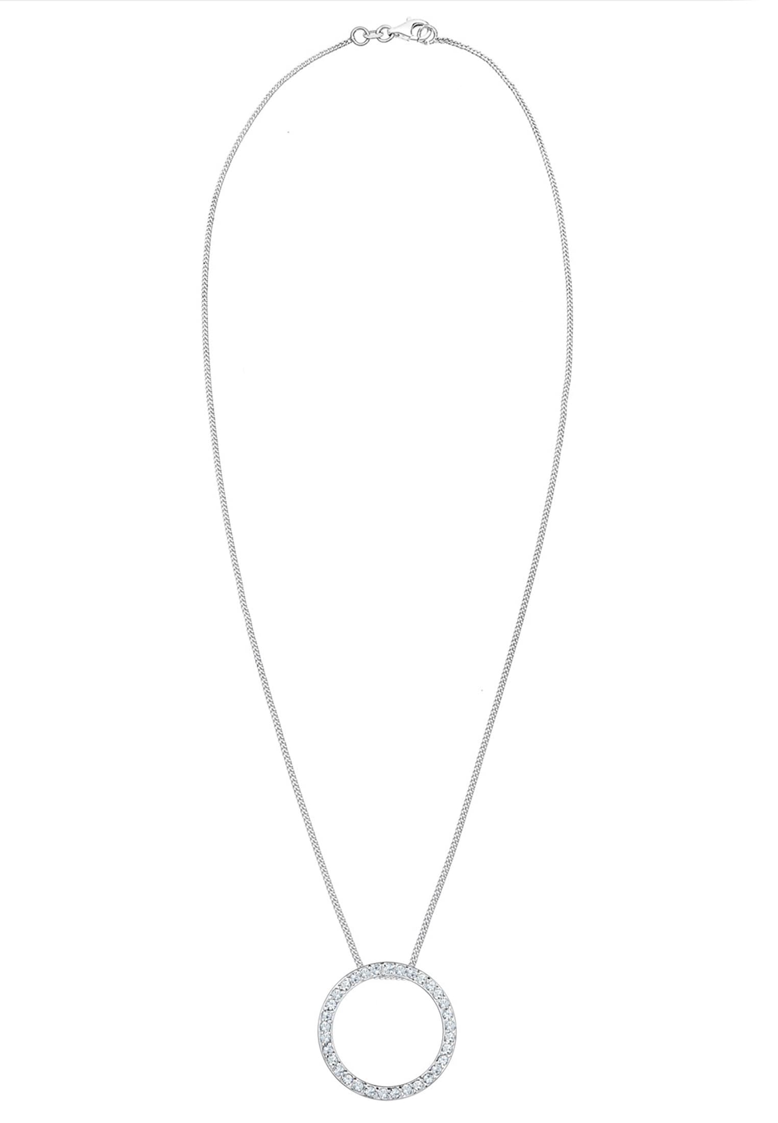 Elli Silberkette »Halskette Kreis 925 Silber^, mit Kristallen von Swarovski®«